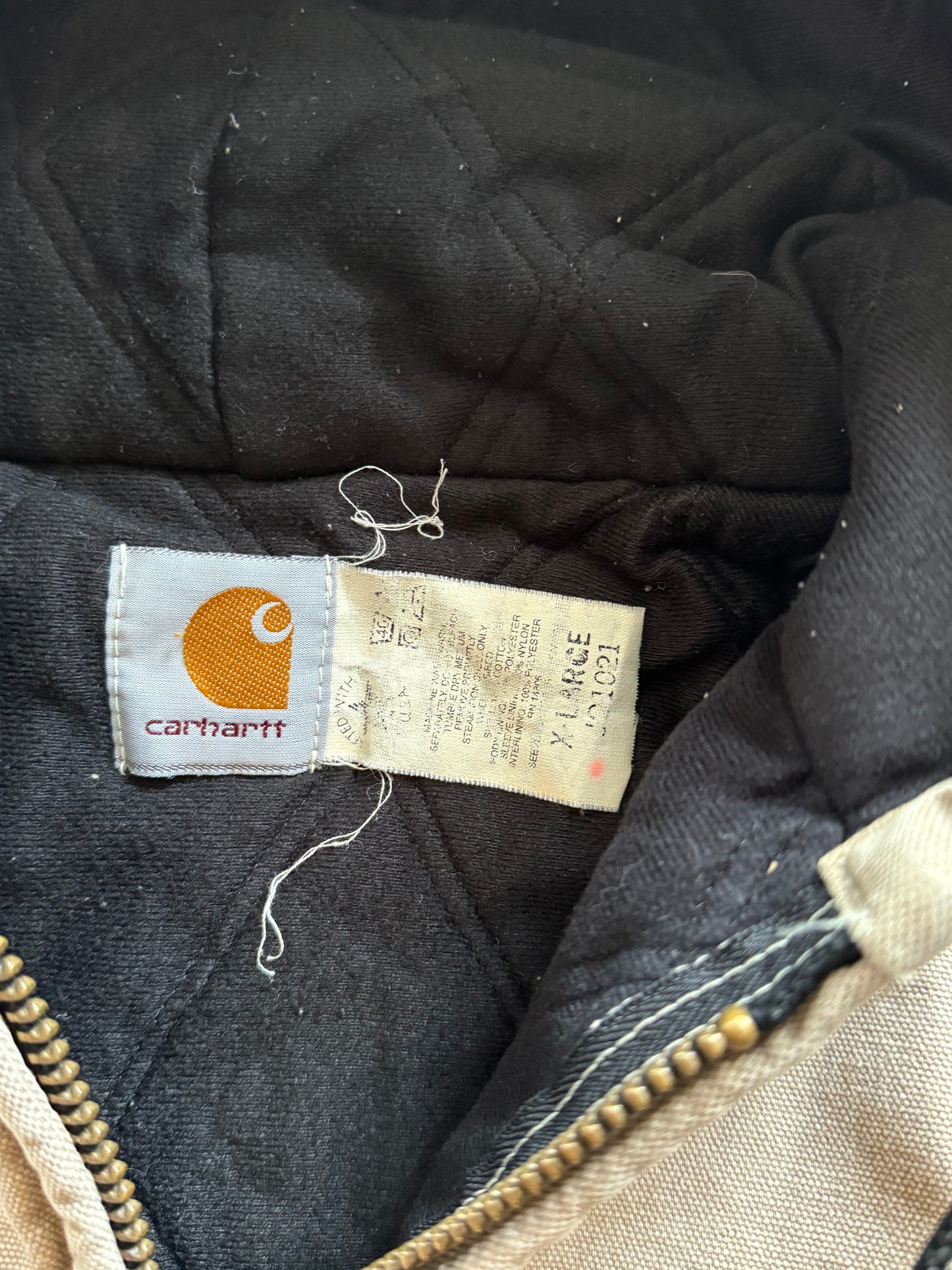 XL - Vintage Tan Carhartt Hooded Jacket