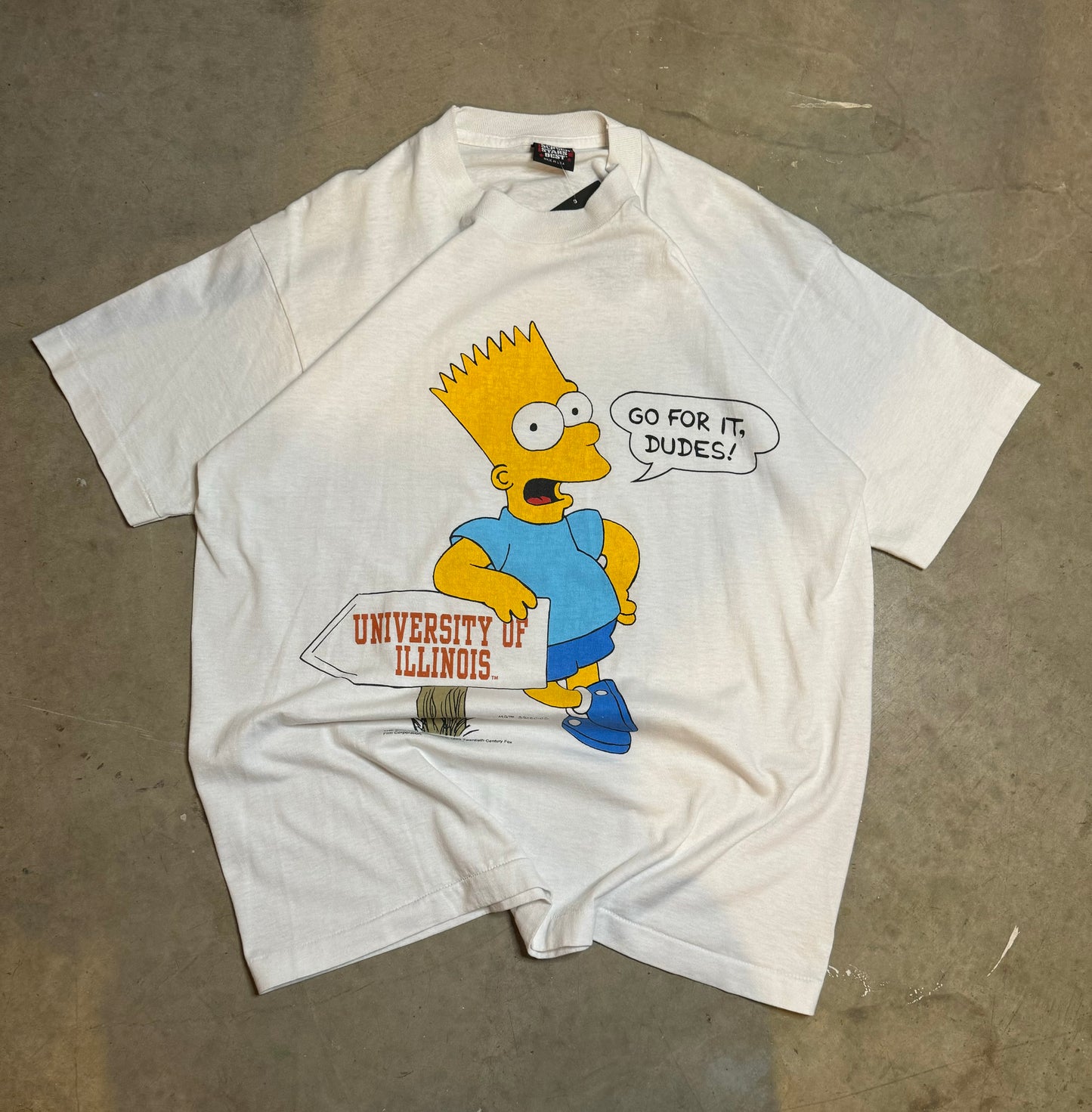 XL-90s University of Illinois Bart Simpson Vintage Tee