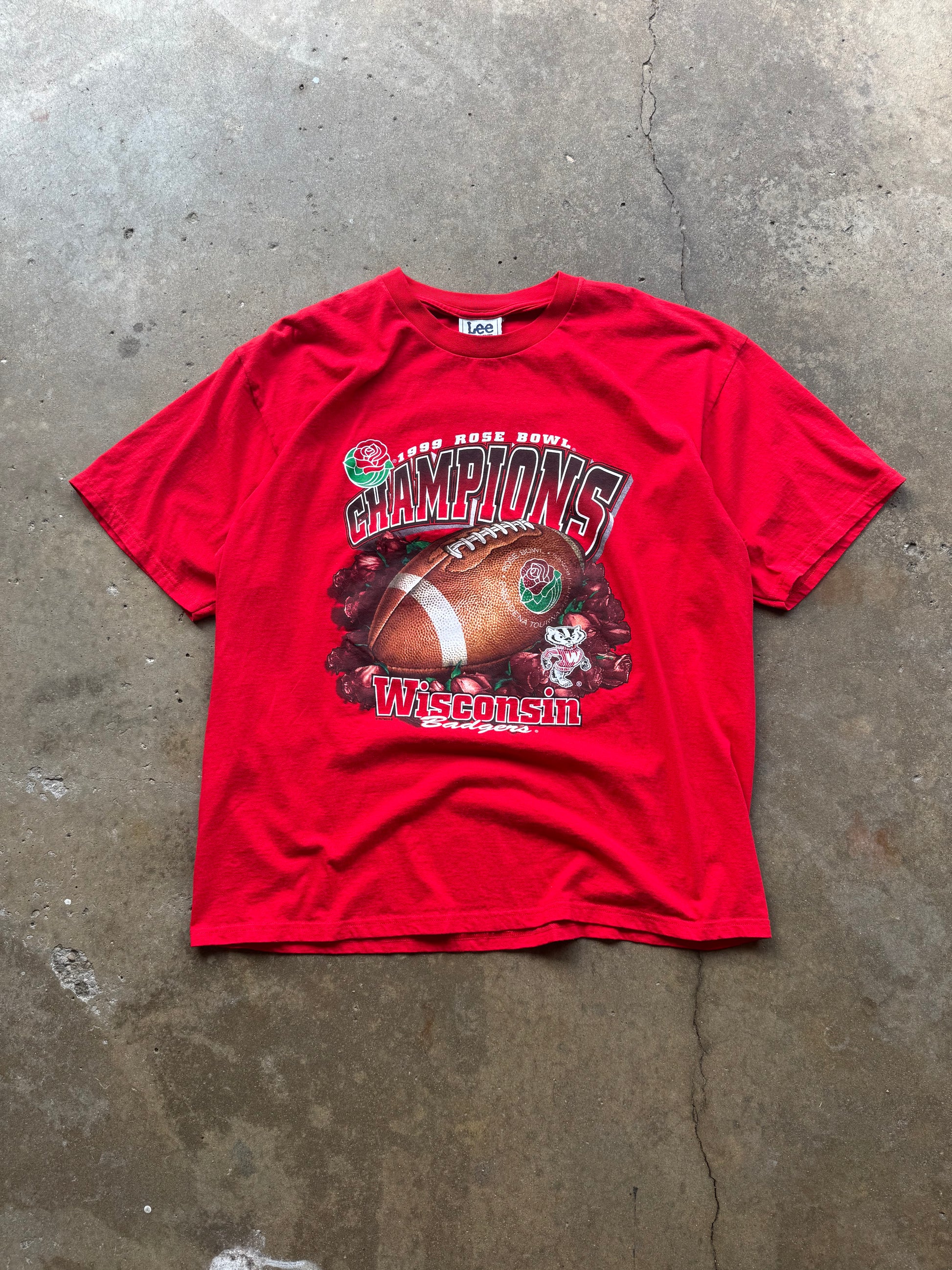 (XXL) 90s Wisconsin Badgers Rose Bowl Champs Graphic Tee