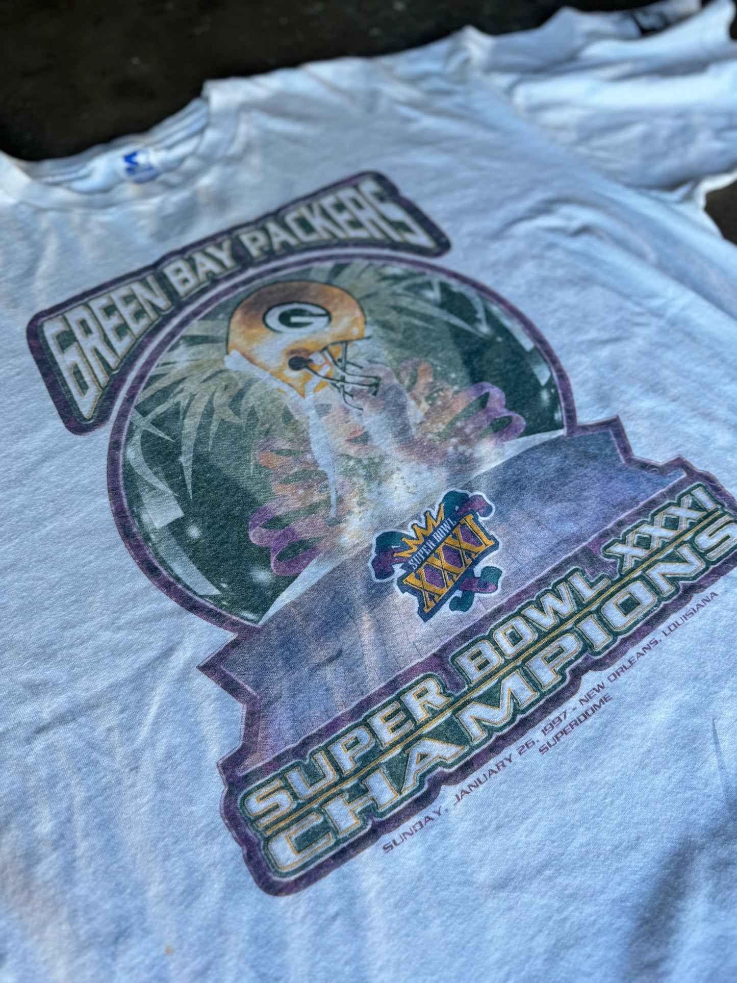 XL-90s Green Bay Packers Super Bowl Champs Vintage Tee