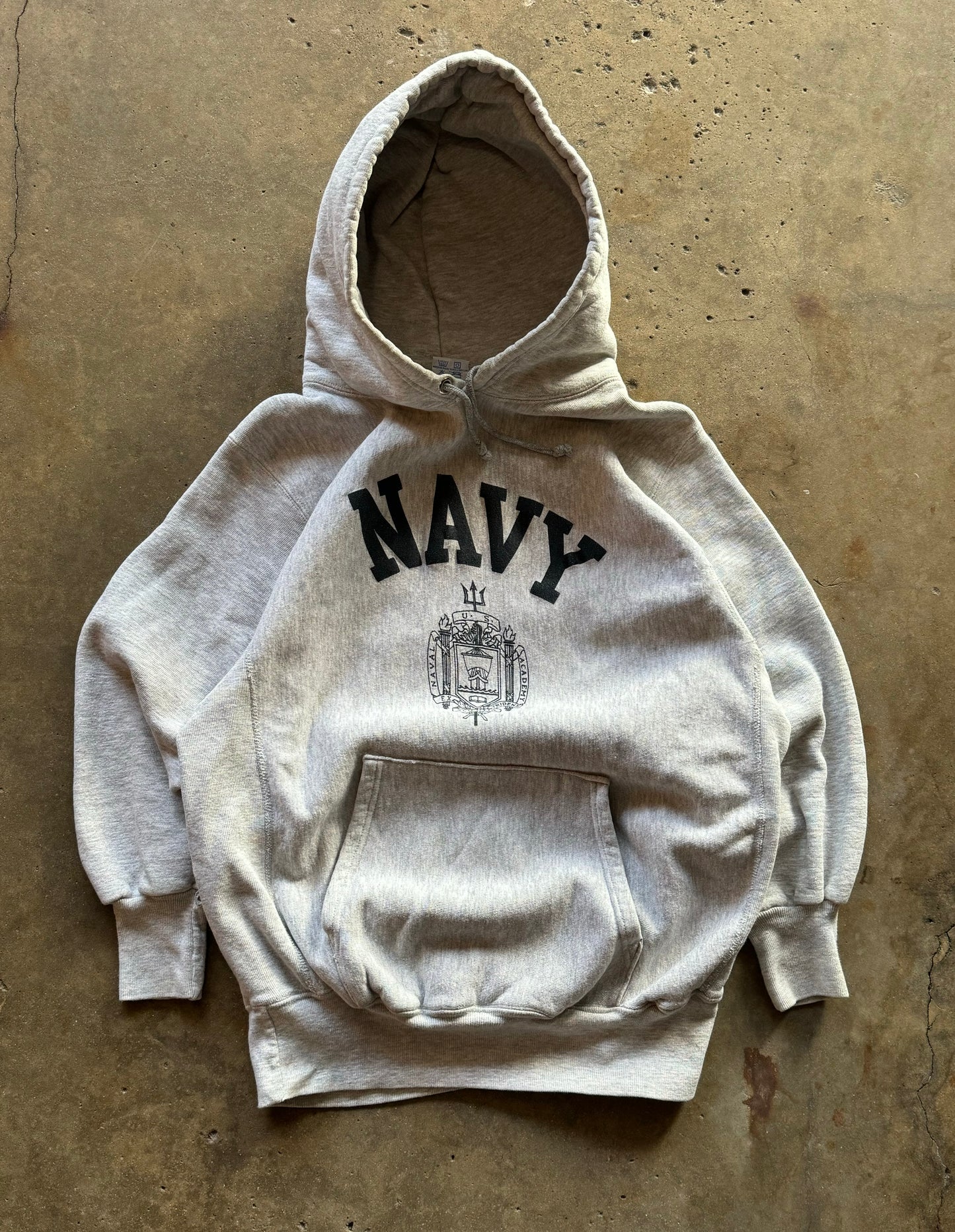 M - 90s Navy reverse weave Hoodie