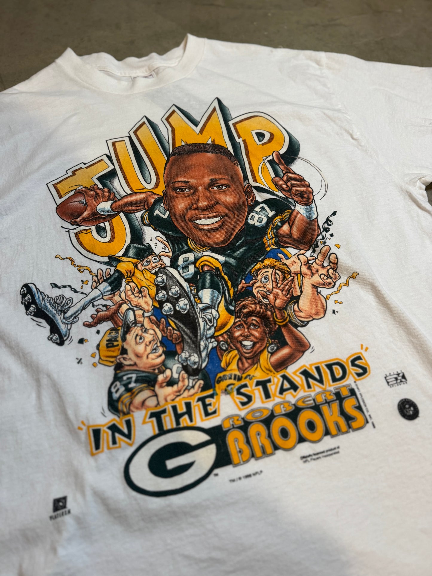 XL-90s Packers “Robert Brooks”Caricature Vintage Tee