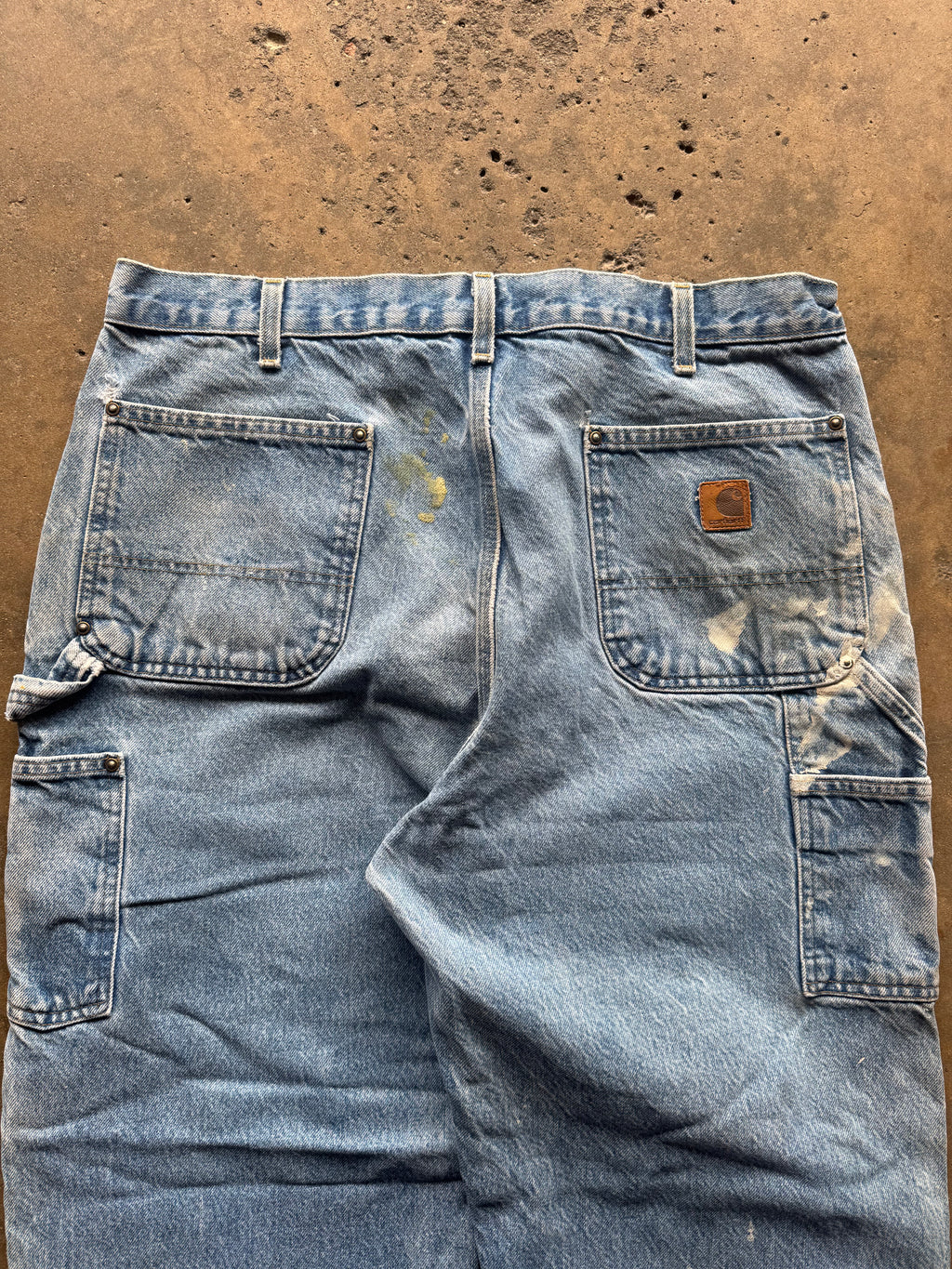 (36) 00s Faded Denim Carhartt Double Knee Pants