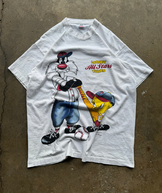 XL - Vintage All Star Baseball Loony Tunes Tee