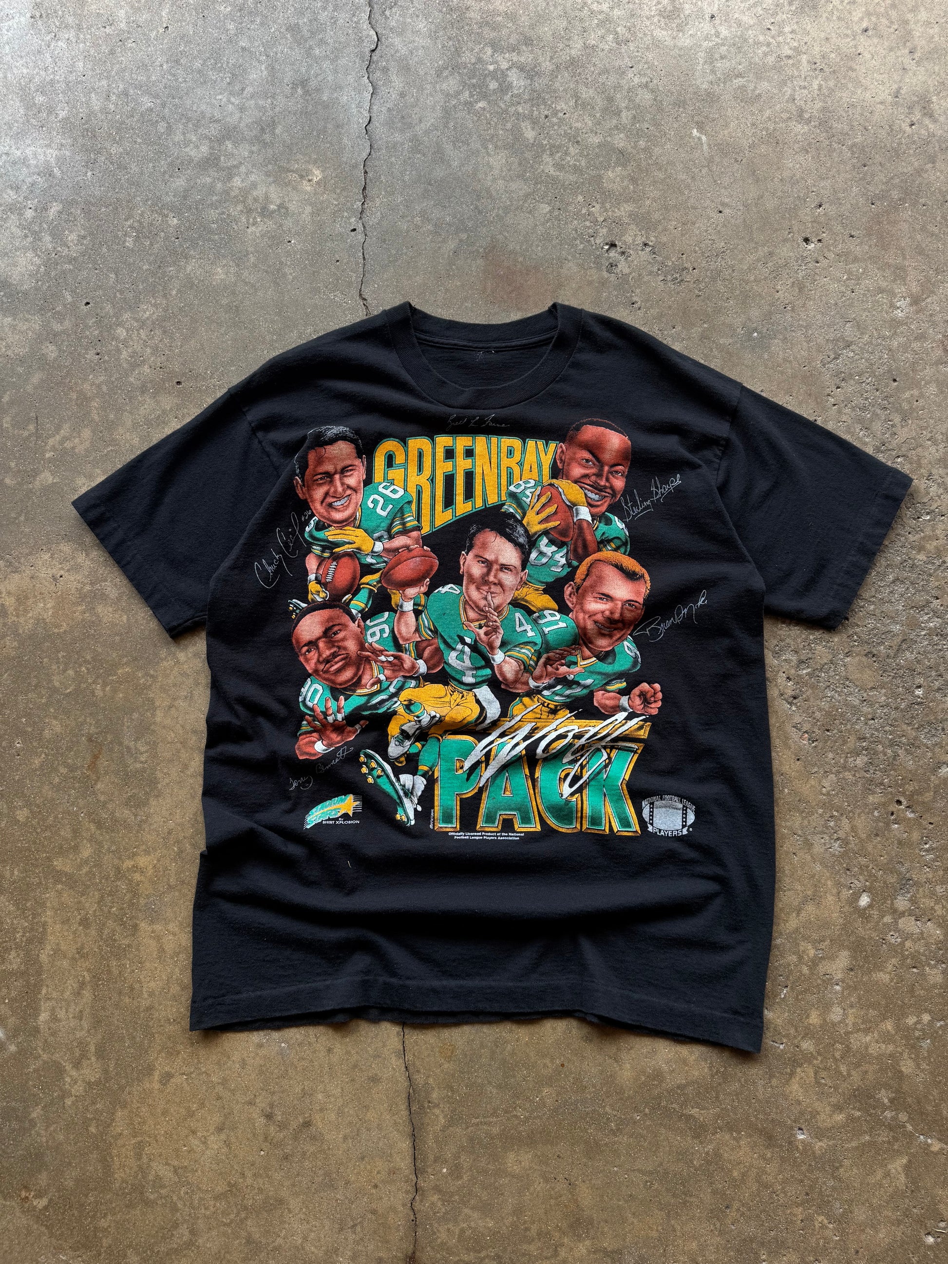 (XL) 90s Green Bay Packers Team Caricature Tee