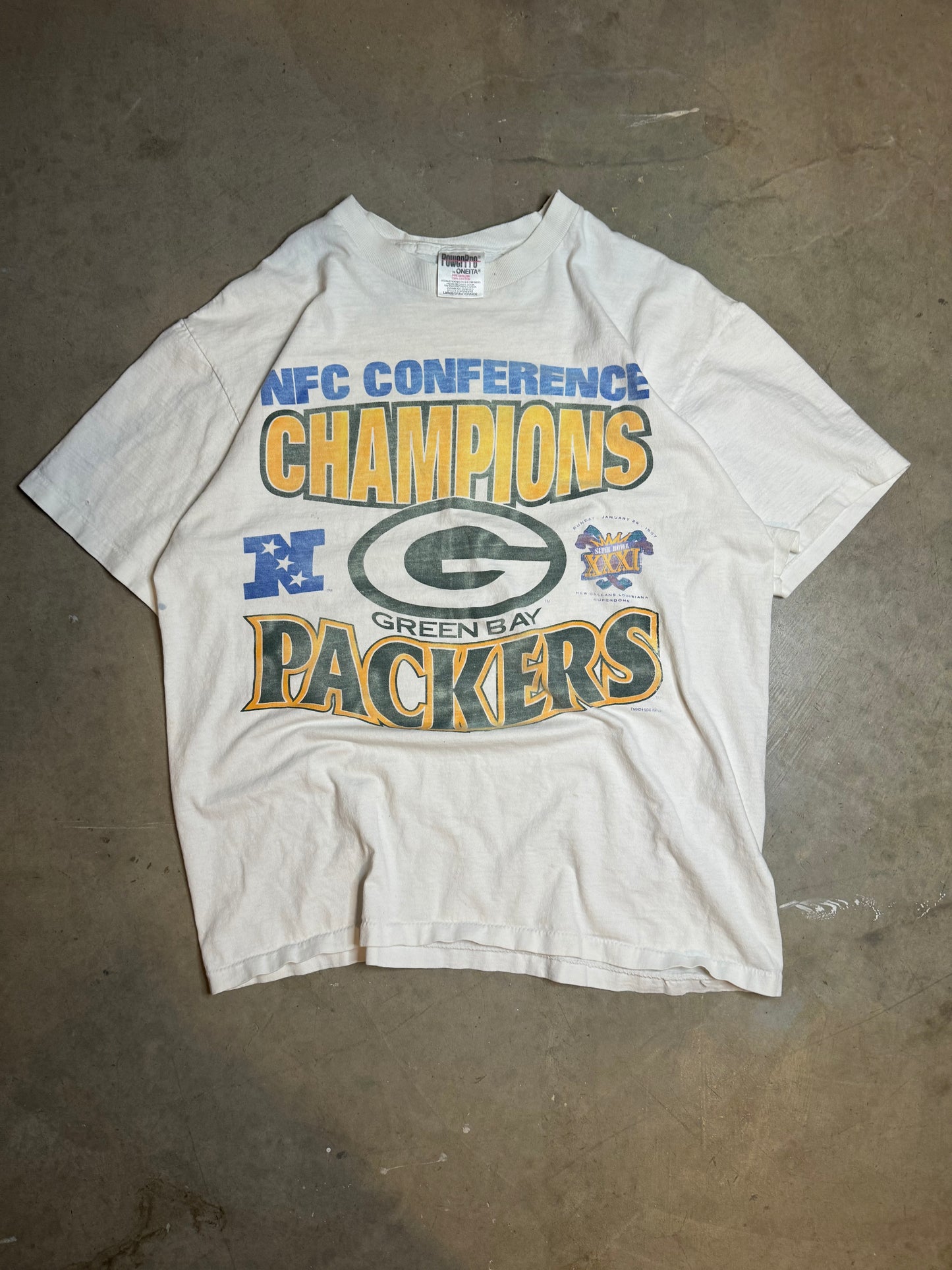 L - Vintage Green Bay Packers NFC Champs Faded Tee