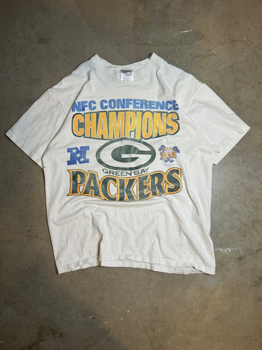 L - Vintage Green Bay Packers NFC Champs Faded Tee