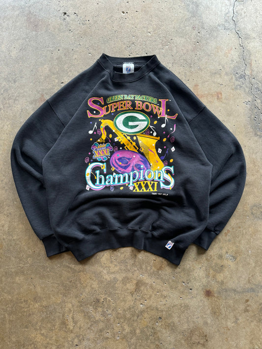 XL - Vintage Green Bay Packers Super Bowl Champs Crewneck