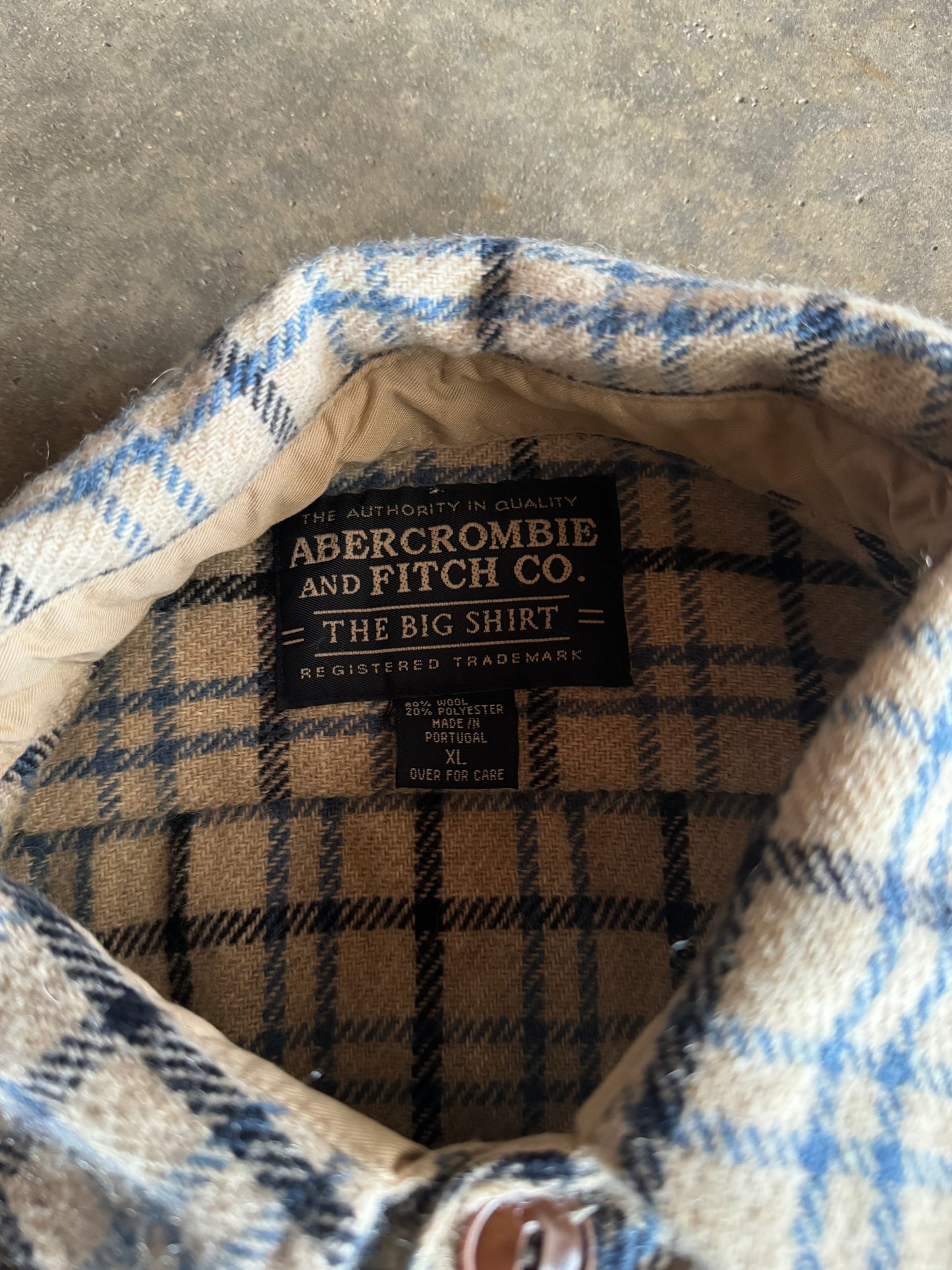 XL - Vintage Cream Abercrombie Long Sleeve Flannel