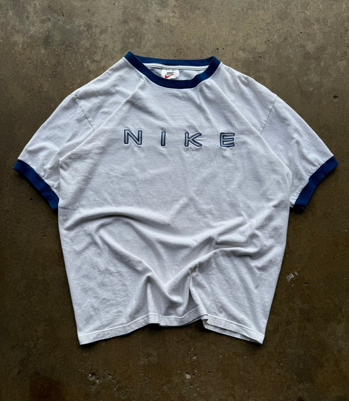 M - Vintage Nike Spell Out Ringer Tee