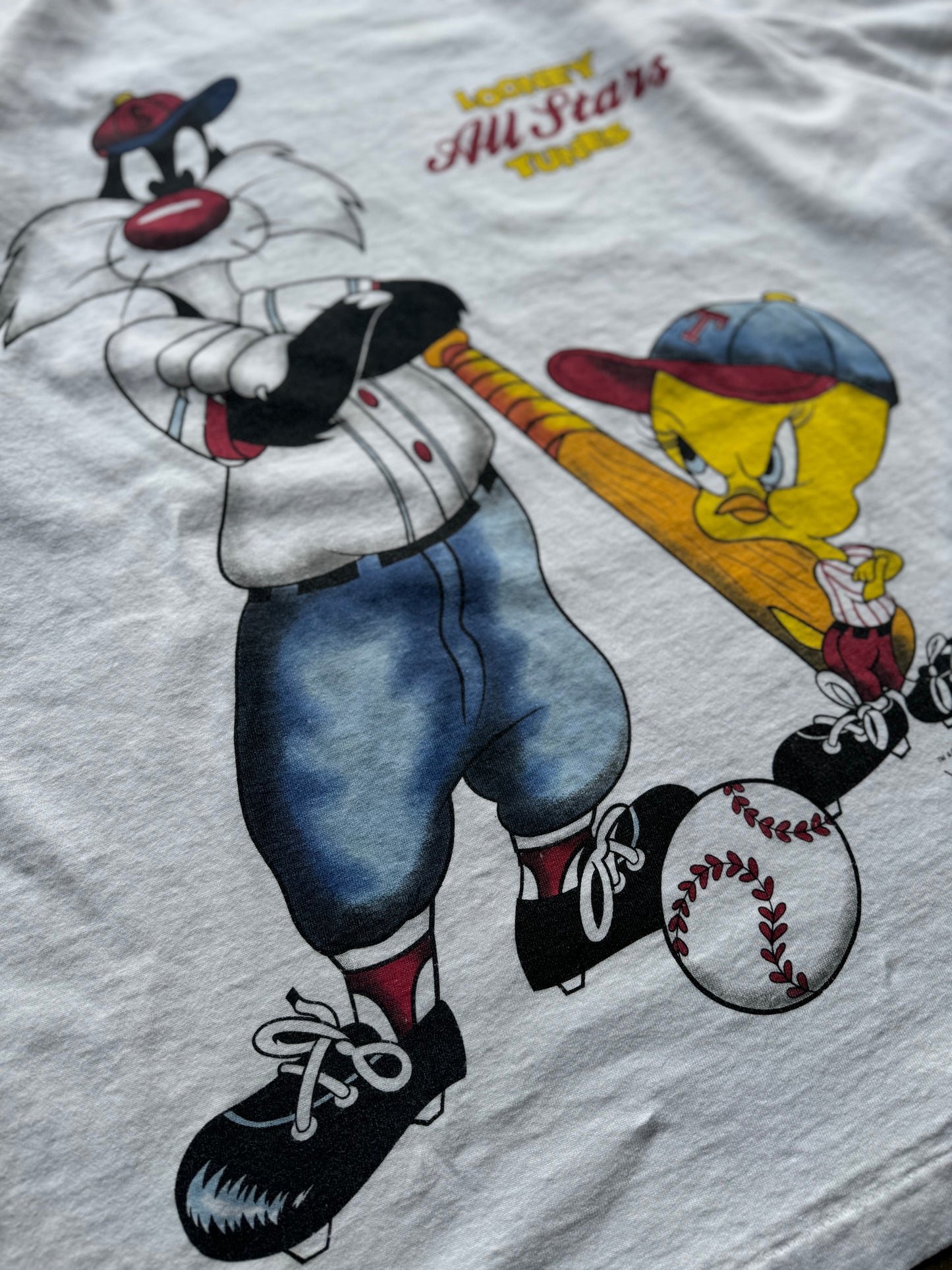 XL - Vintage All Star Baseball Loony Tunes Tee