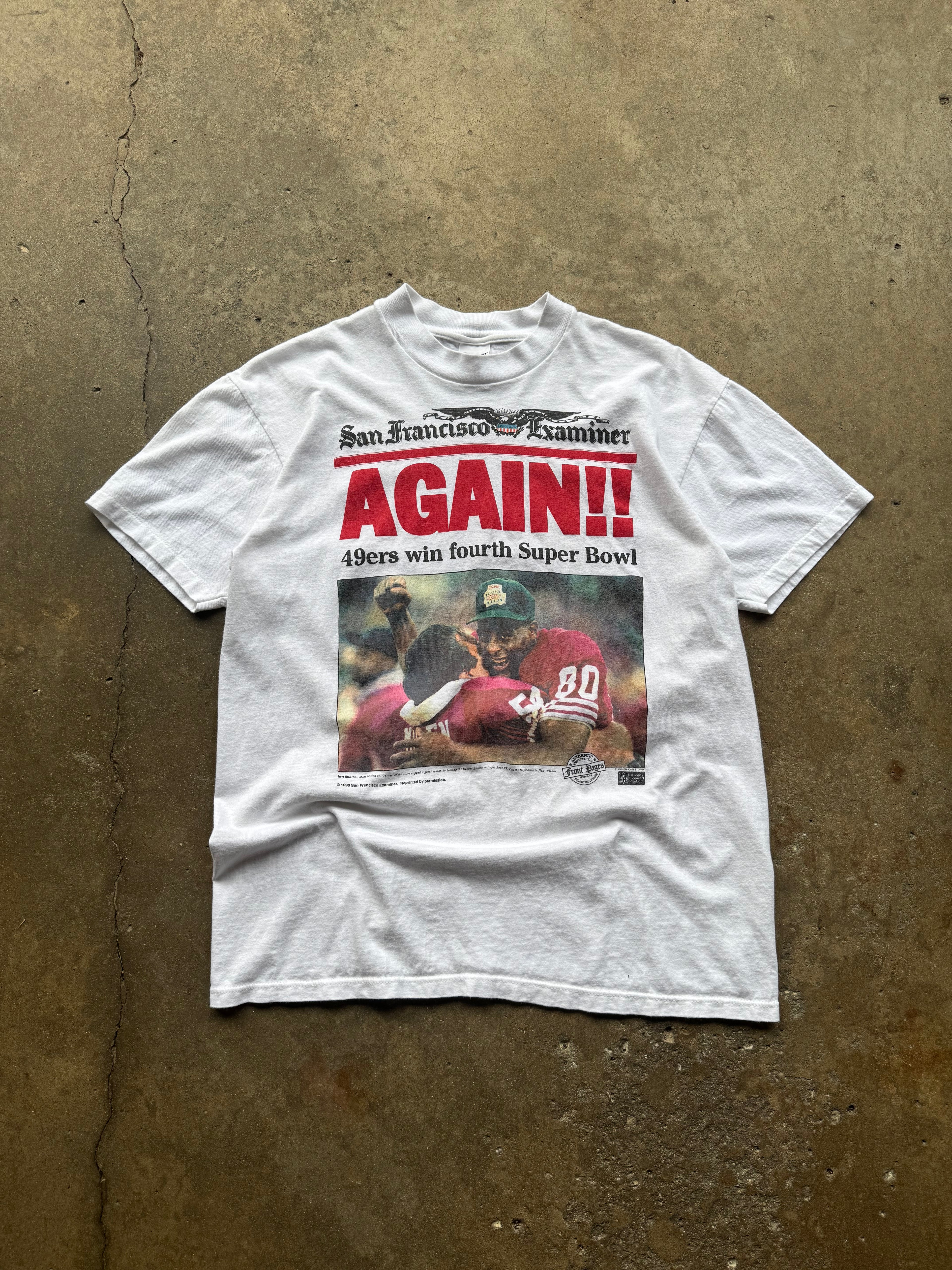 (L) 90s San Francisco 49ers Newspaper Tee
