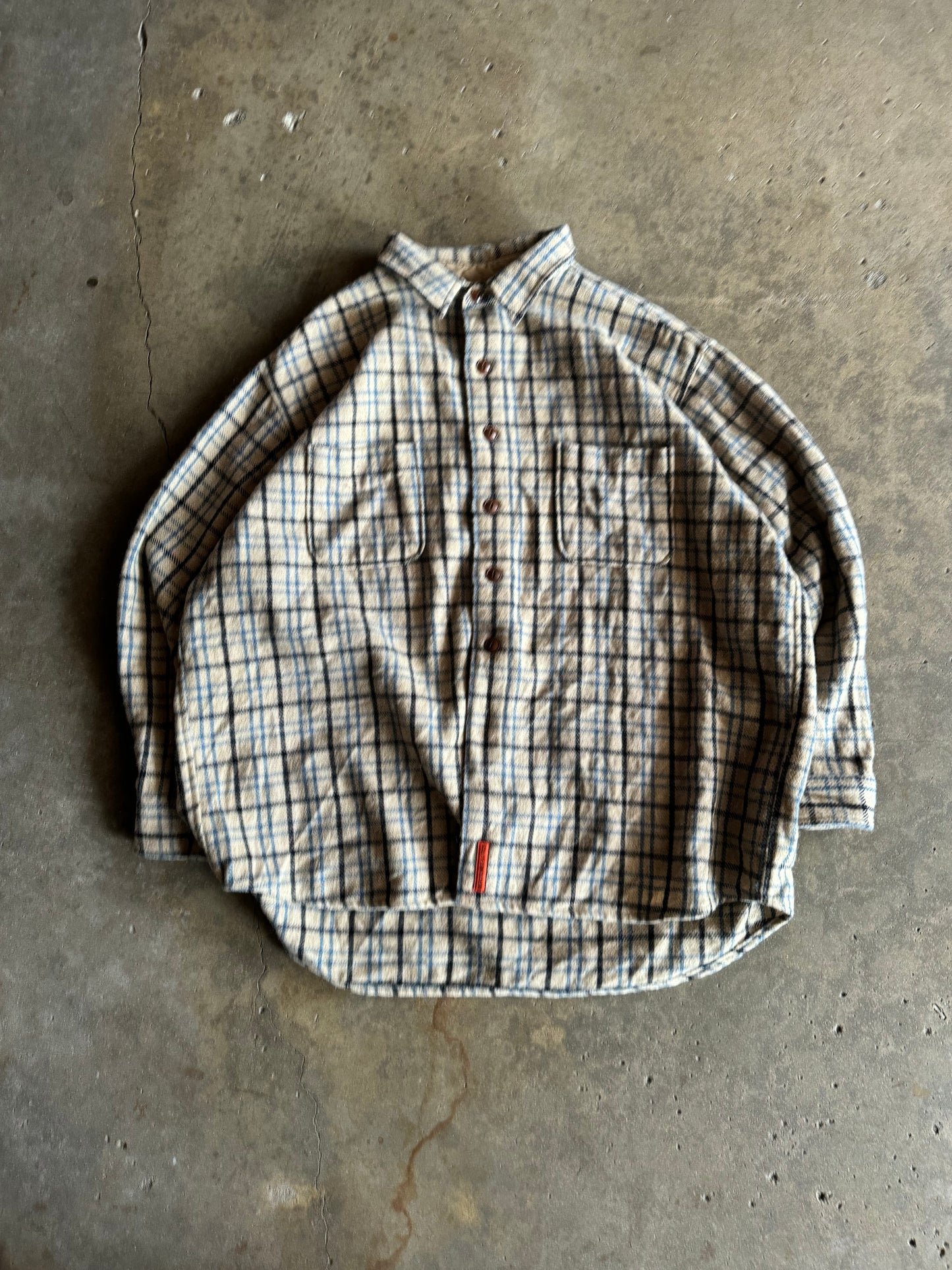 XL - Vintage Cream Abercrombie Long Sleeve Flannel