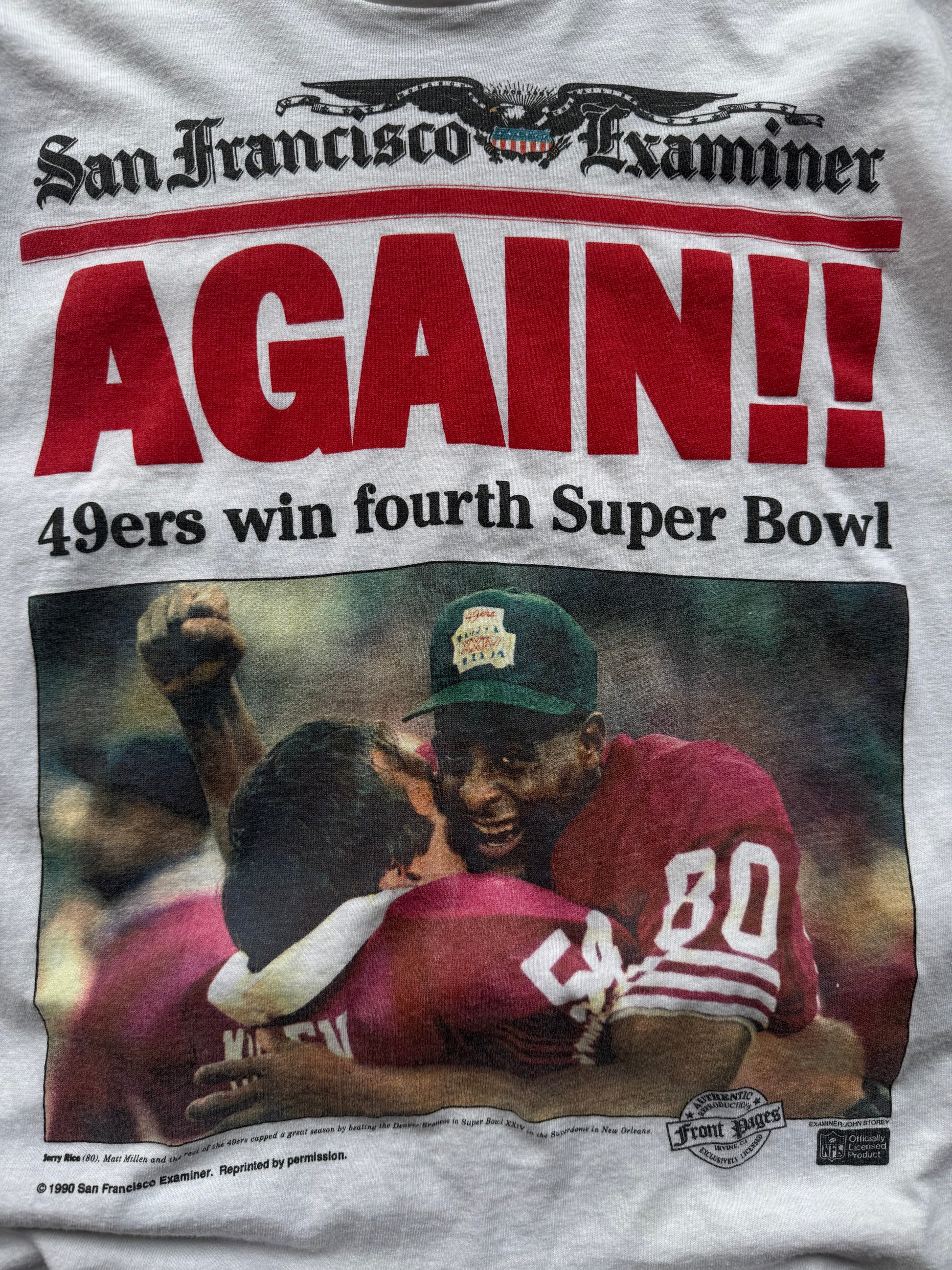 (L) 90s San Francisco 49ers Newspaper Tee
