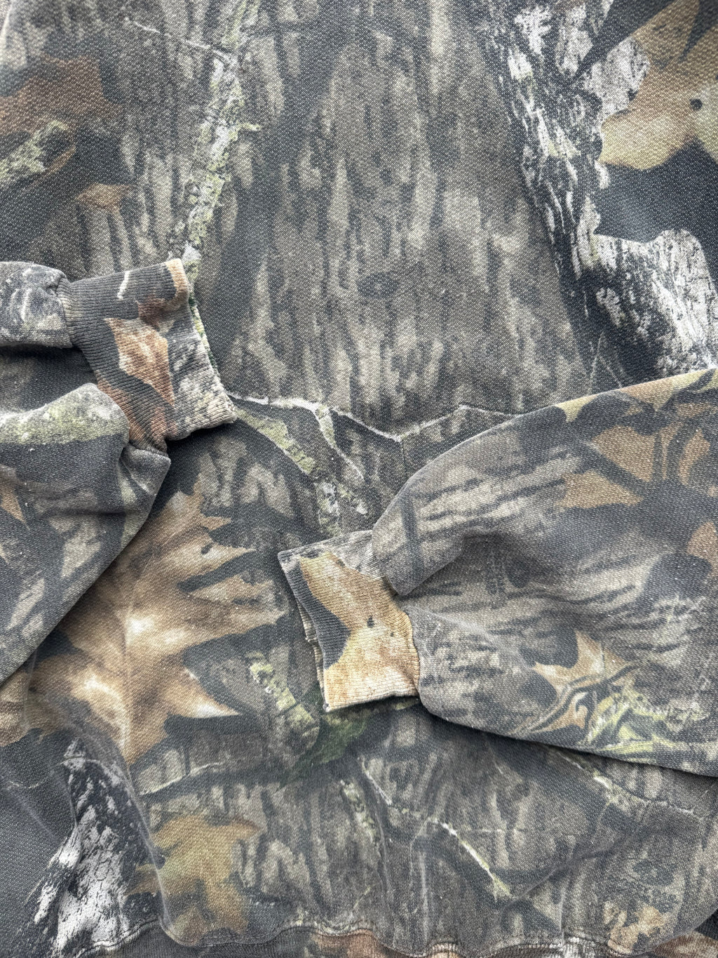 (L) 90s Faded Camo Crewneck