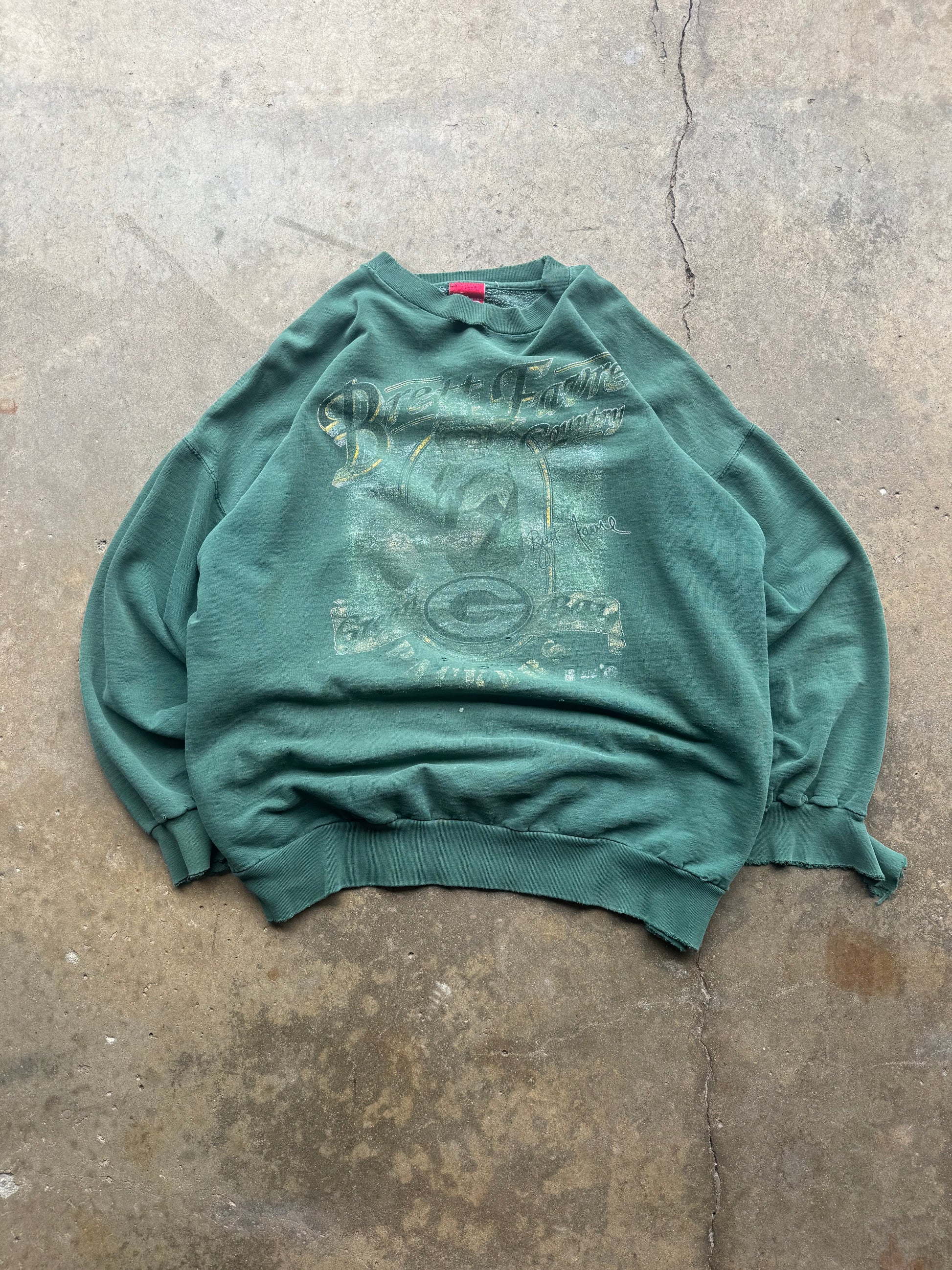 (XXL) 90s Thrashed Green Bay Packers Crewneck