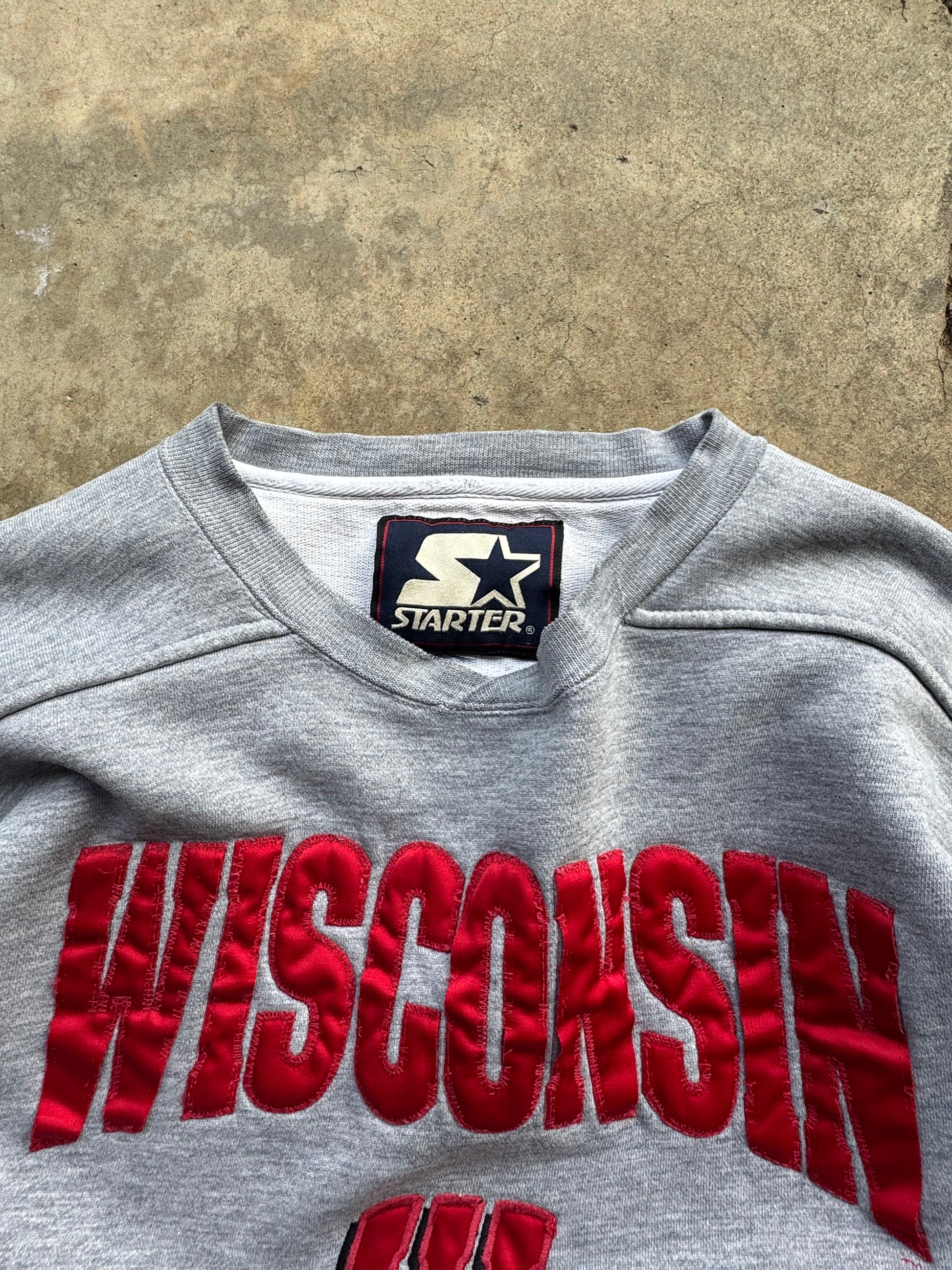 (XL) 90s Starter University of Wisconsin Crewneck