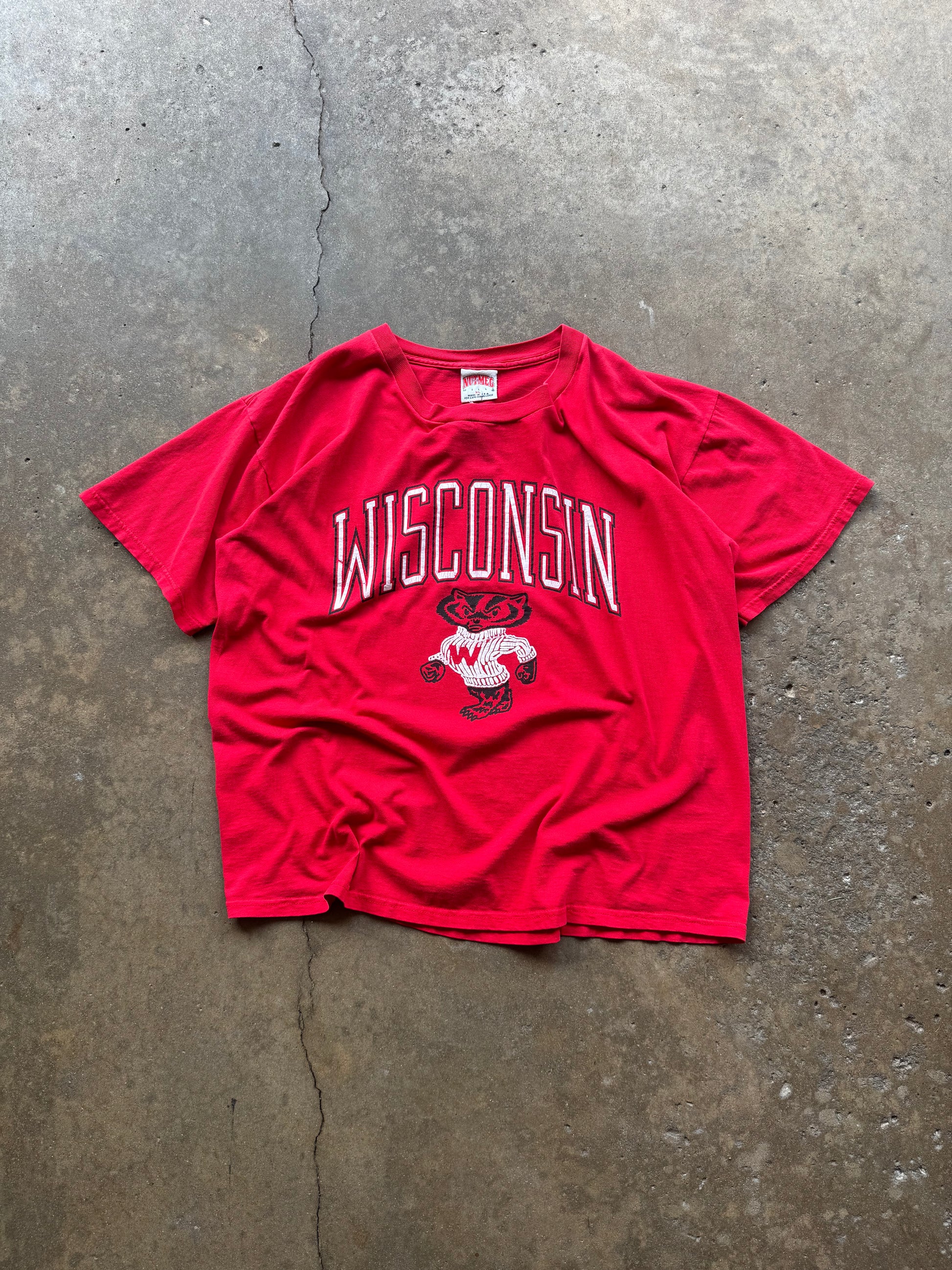 (L) 90s Wisconsin Badgers Logo Tee