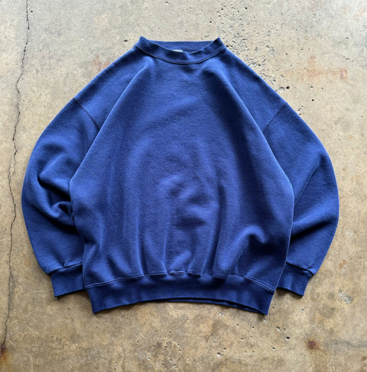 XL - Vintage Dark Blue Blank Crewneck