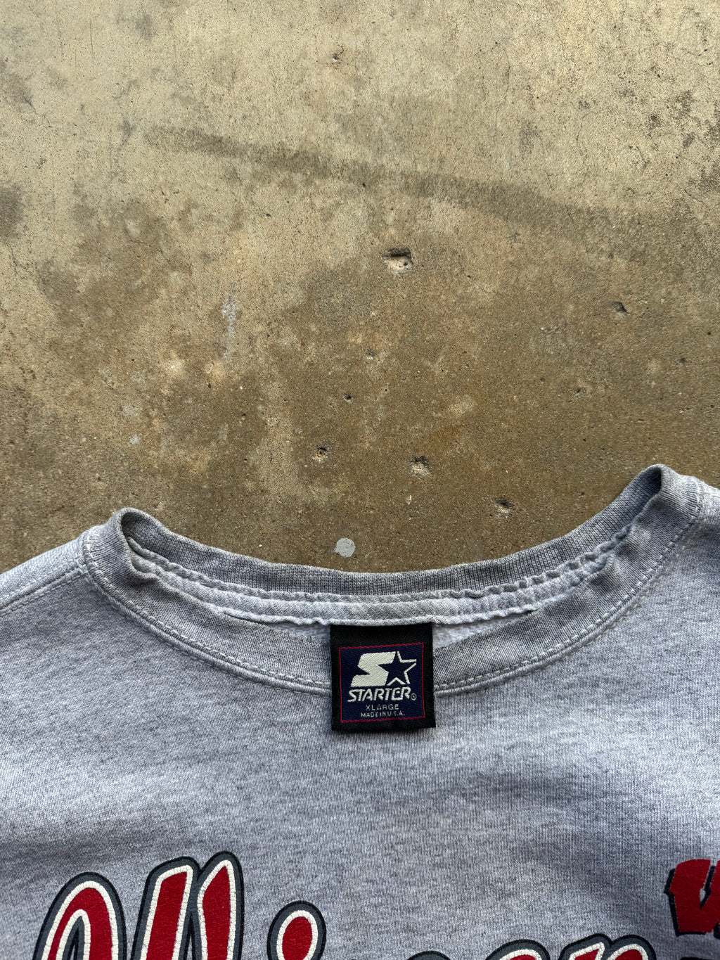 (L) 90s Starter University of Wisconsin Crewneck