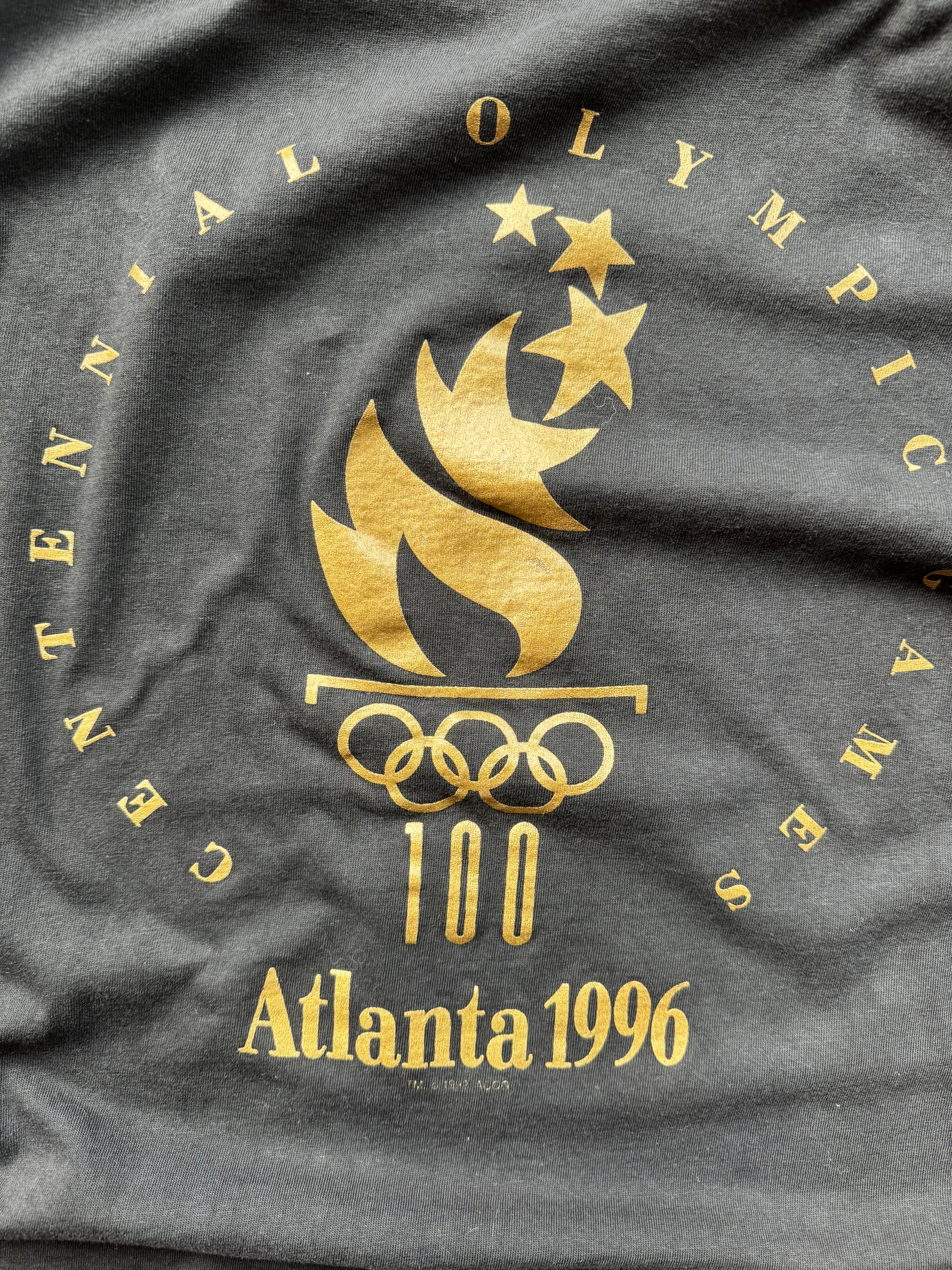 (XL) 90s Black Atlanta Olympics Logo Tee