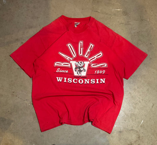 L-90s Wisconsin Badgers Thrashed Vintage Tee