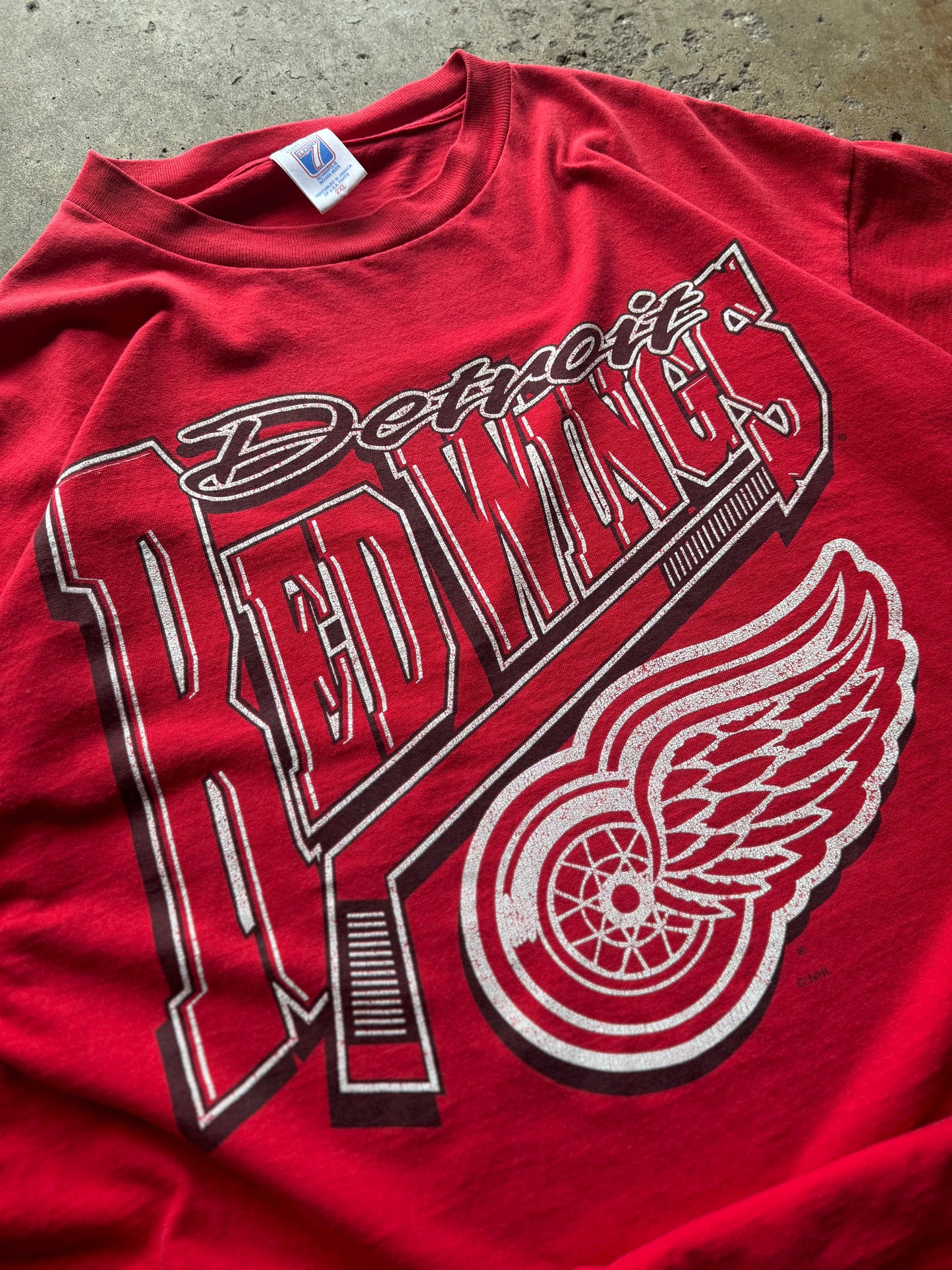 XXL - Vintage Detroit Red Wings Logo 7 Tee