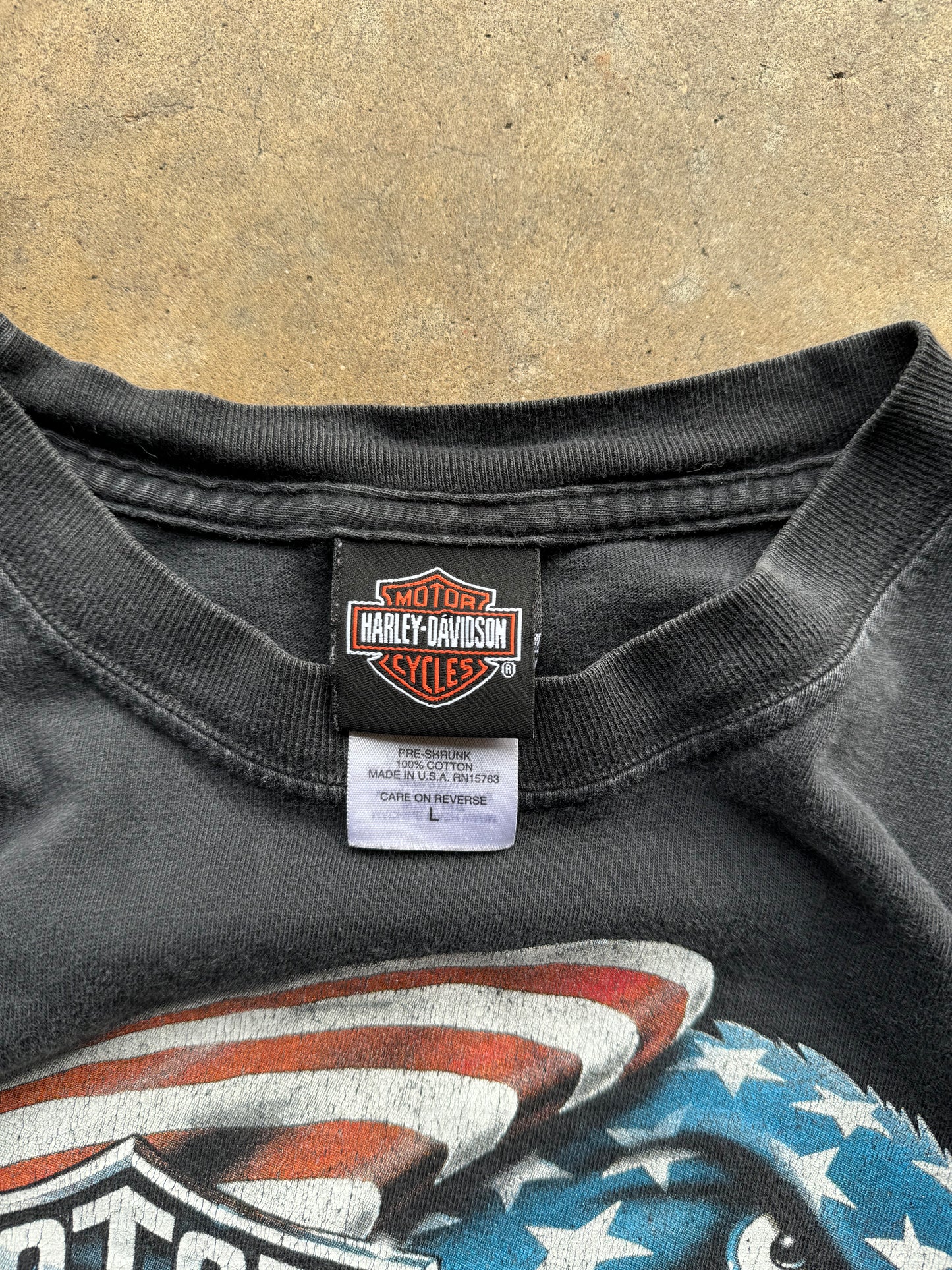 L - Vintage Harley Davidson 'Dont mess with U.S. ' Tee