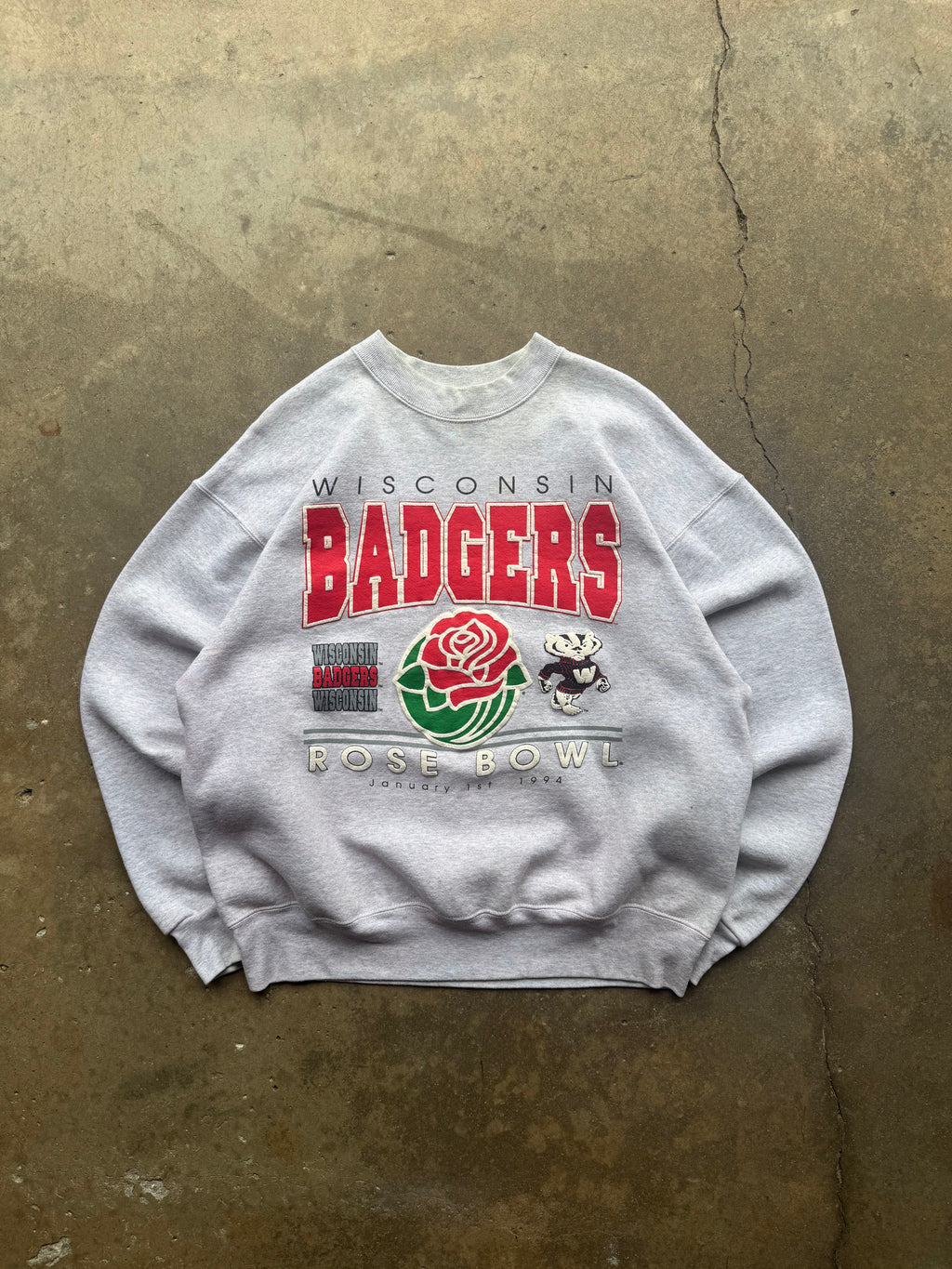 (L) 90s Wisconsin Badgers Rose Bowl Crewneck