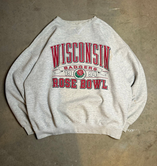 XL - Vintage Wisconsin Badgers Rose Bowl Crewneck