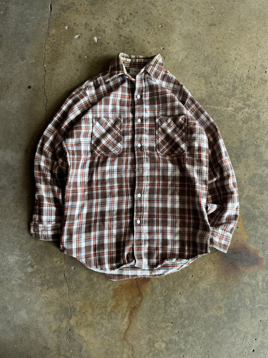 M - Vintage Mocha Brown Flannel