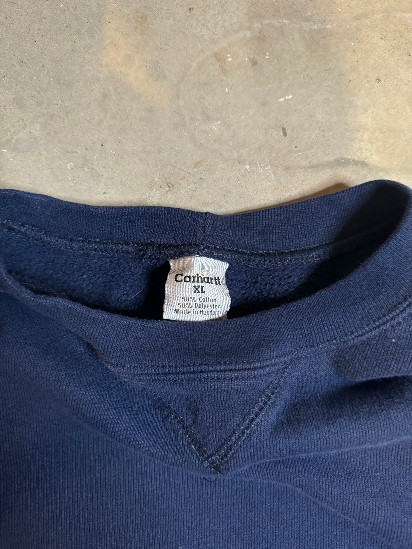 XL - Vintage Dark Blue Carhartt Crewneck