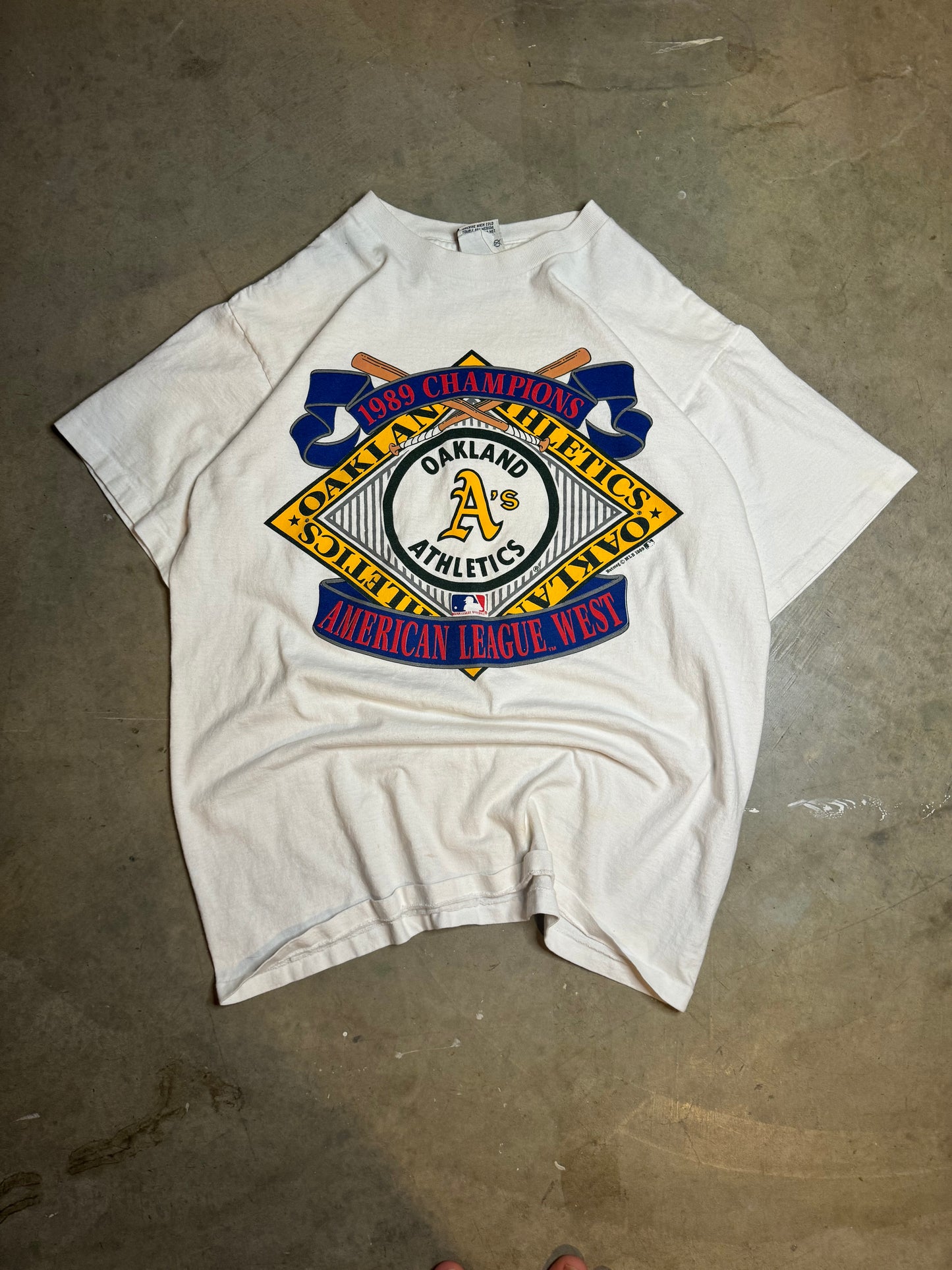 L - Vintage Nutmeg Oakland Athletic Tee