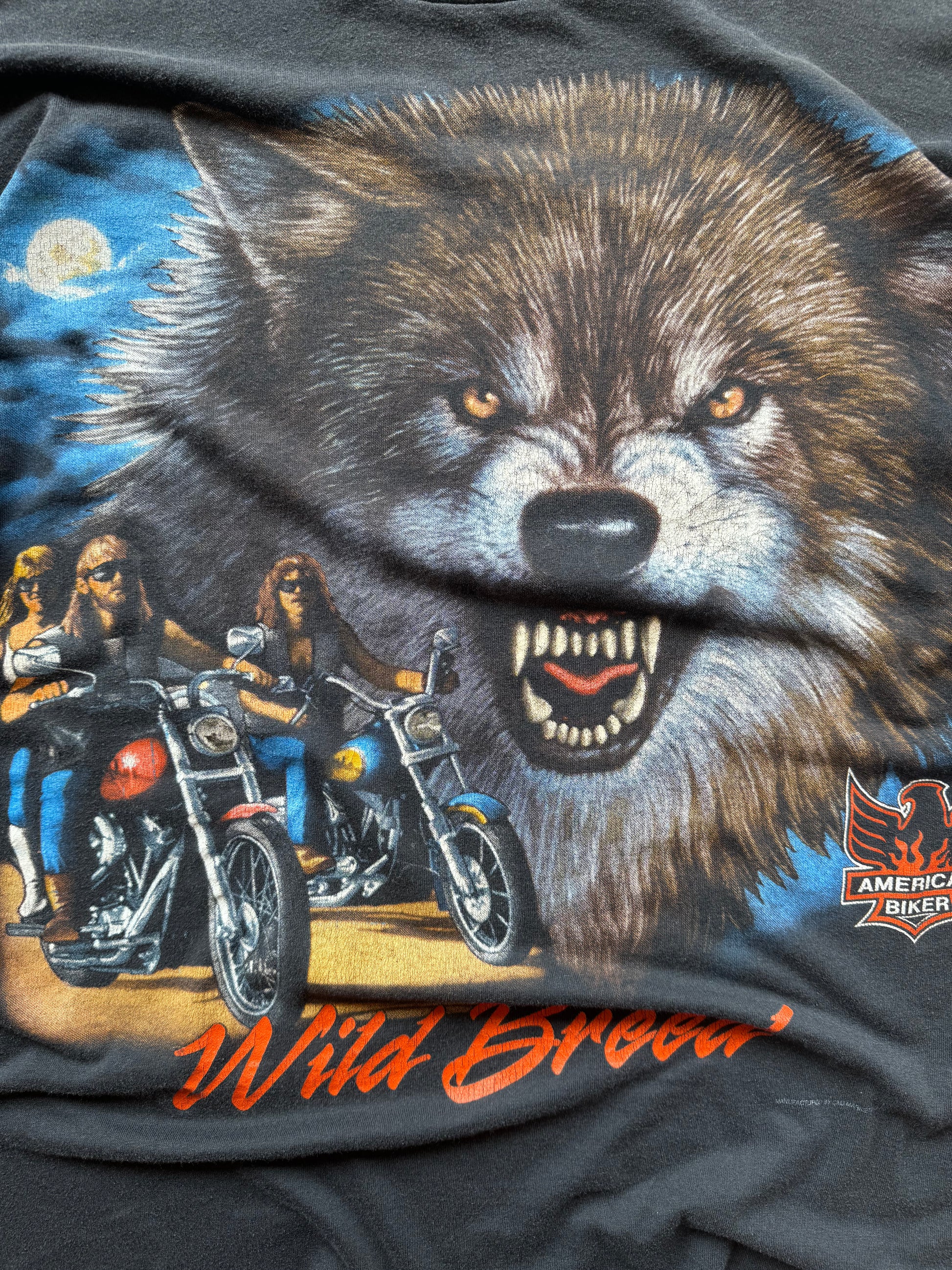 (XL) 90s Daytona Beach Wolf Print 3D Emblem Tee