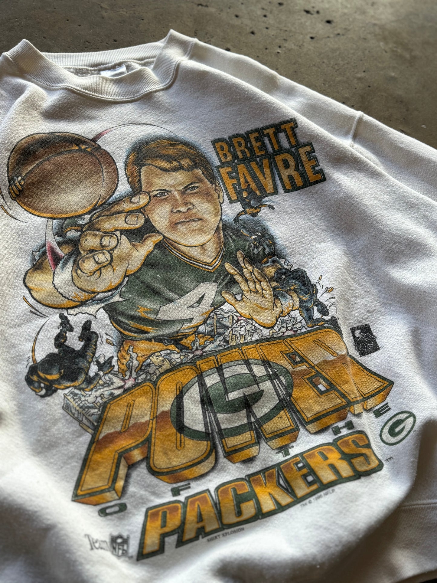 L - Vintage Brett Favre Caricature Crewneck