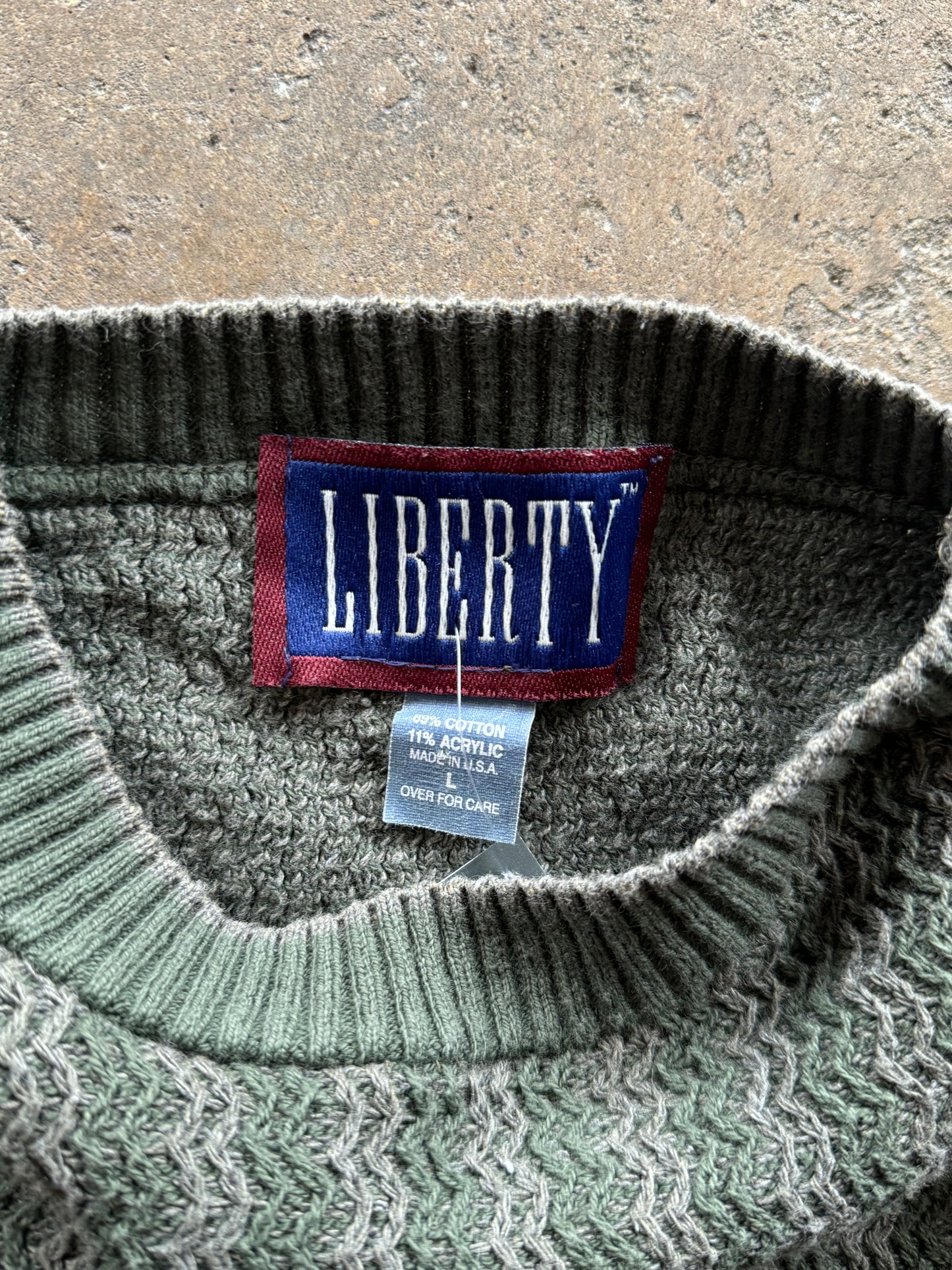 L - Vintage Green knit Sweater