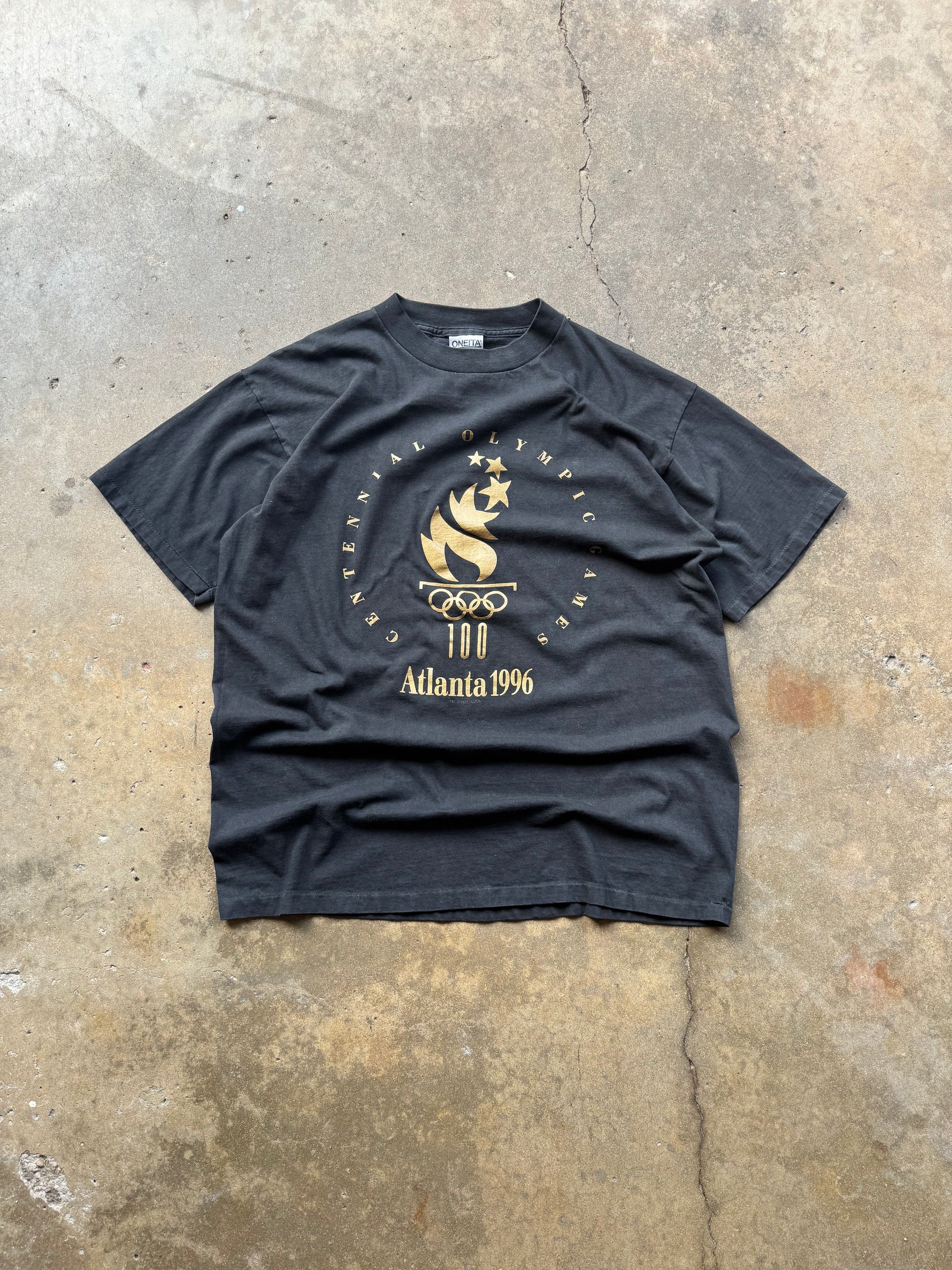 (XL) 90s Black Atlanta Olympics Logo Tee