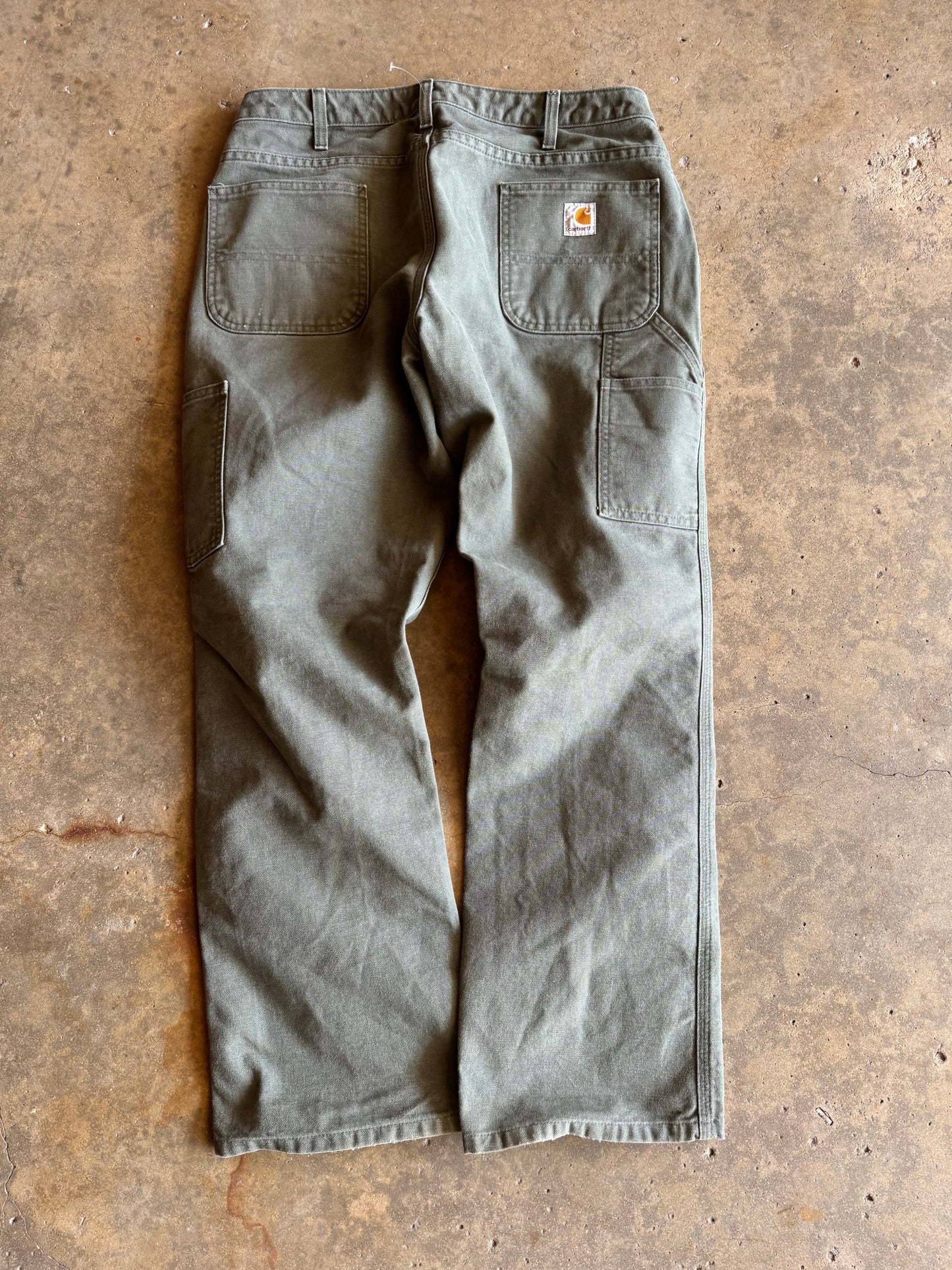 32 - Faded Olive Green Carhartt wmns Carpenter Pants