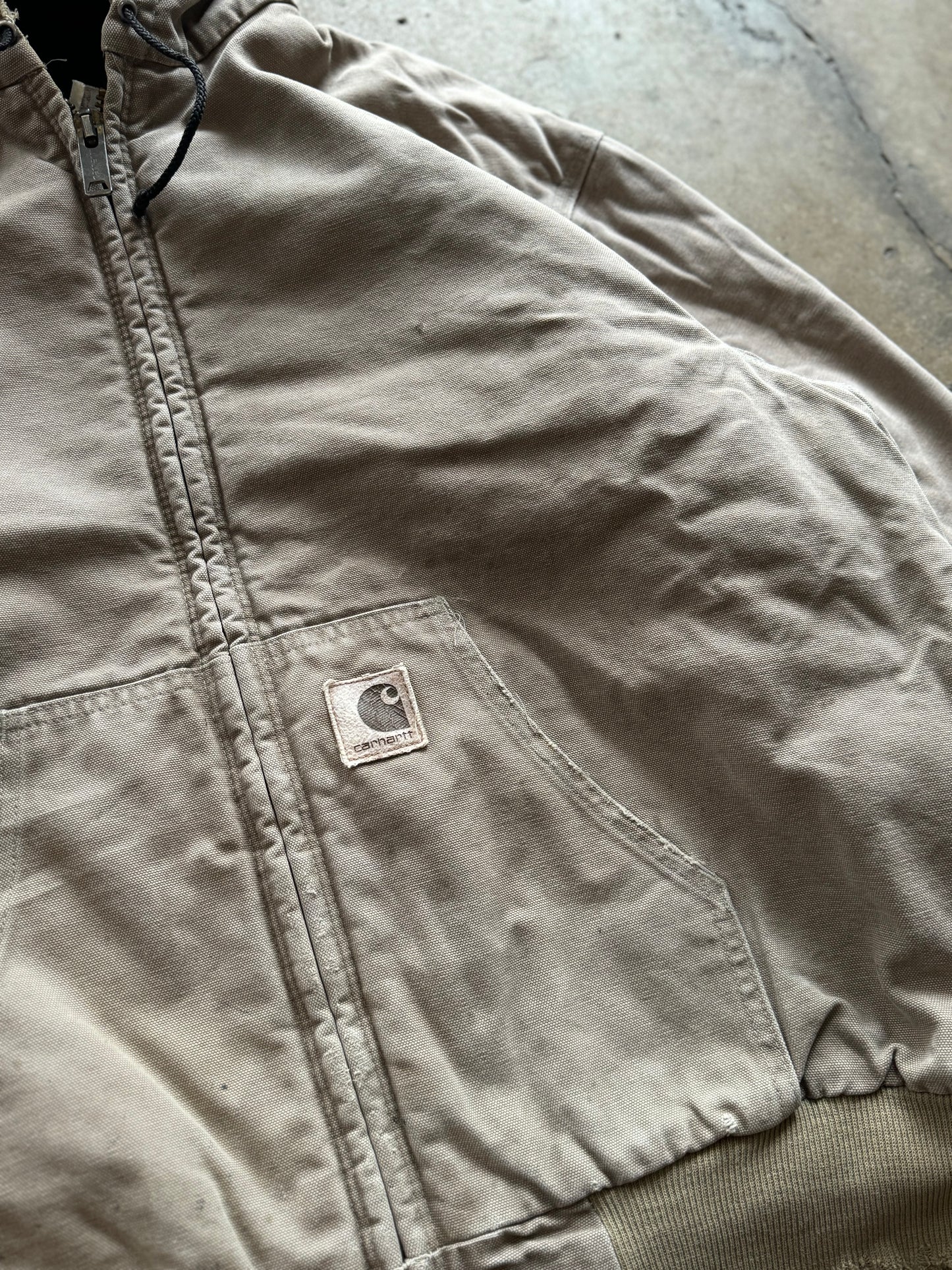 XL - Vintage Tan Carhartt Hooded Jacket