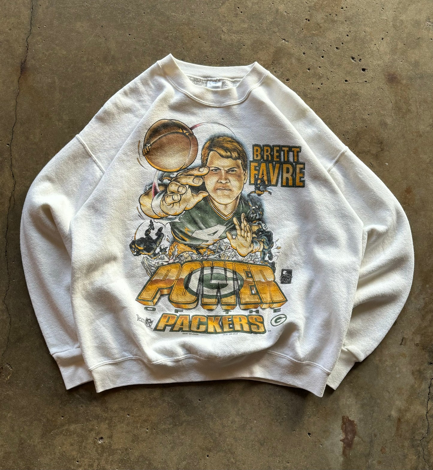 L - Vintage Brett Favre Caricature Crewneck