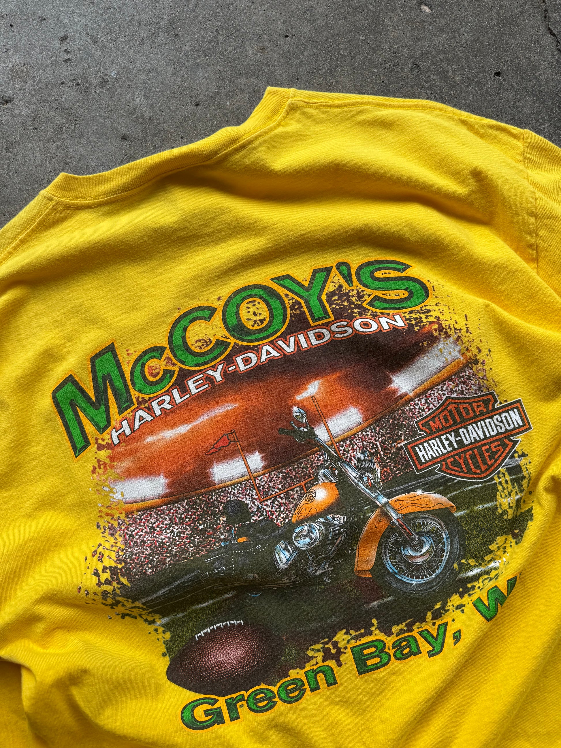 (L) 00s Long-sleeve Flame Harley tee