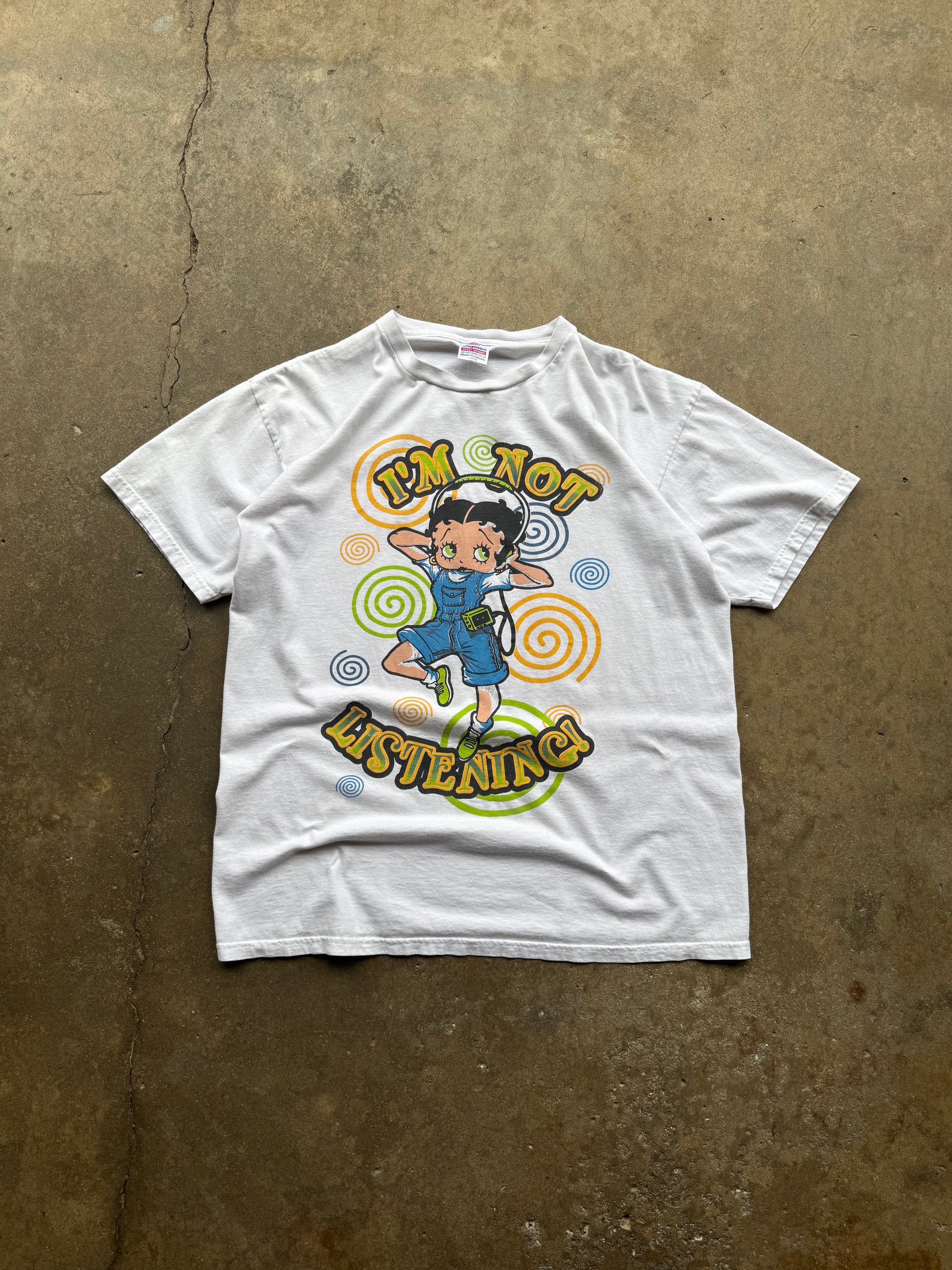 (L) 90s Betty Boop "I'm not listening" Tee