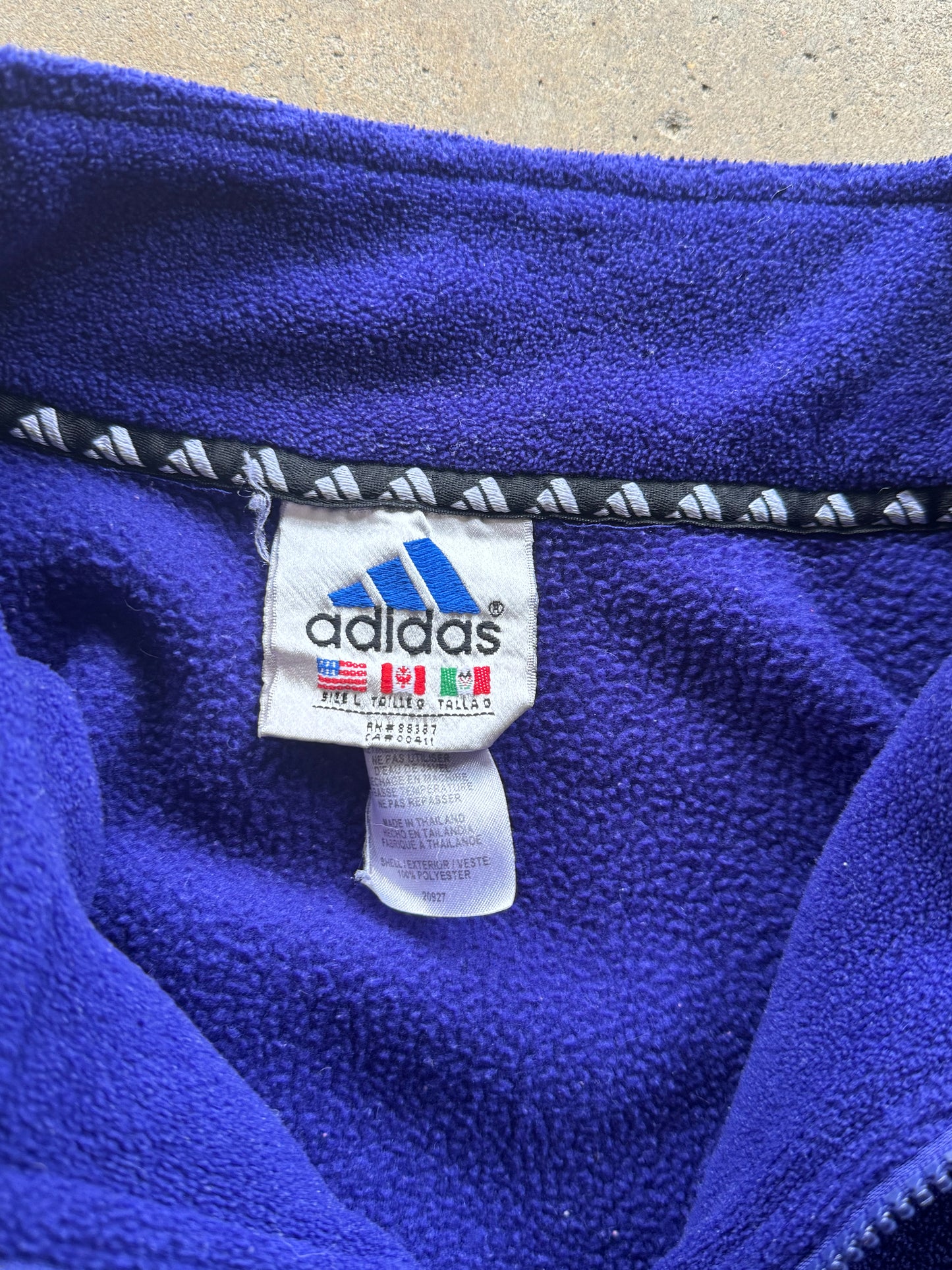 L - Vintage Adidas 3/4 Zip Fleece