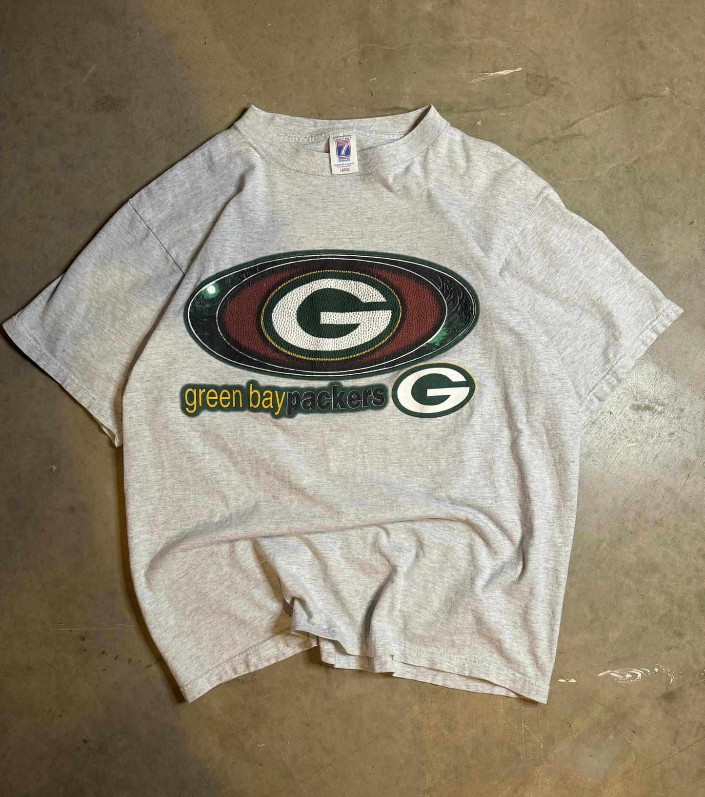 L - Vintage Logo 7 Green Bay Packers Tee