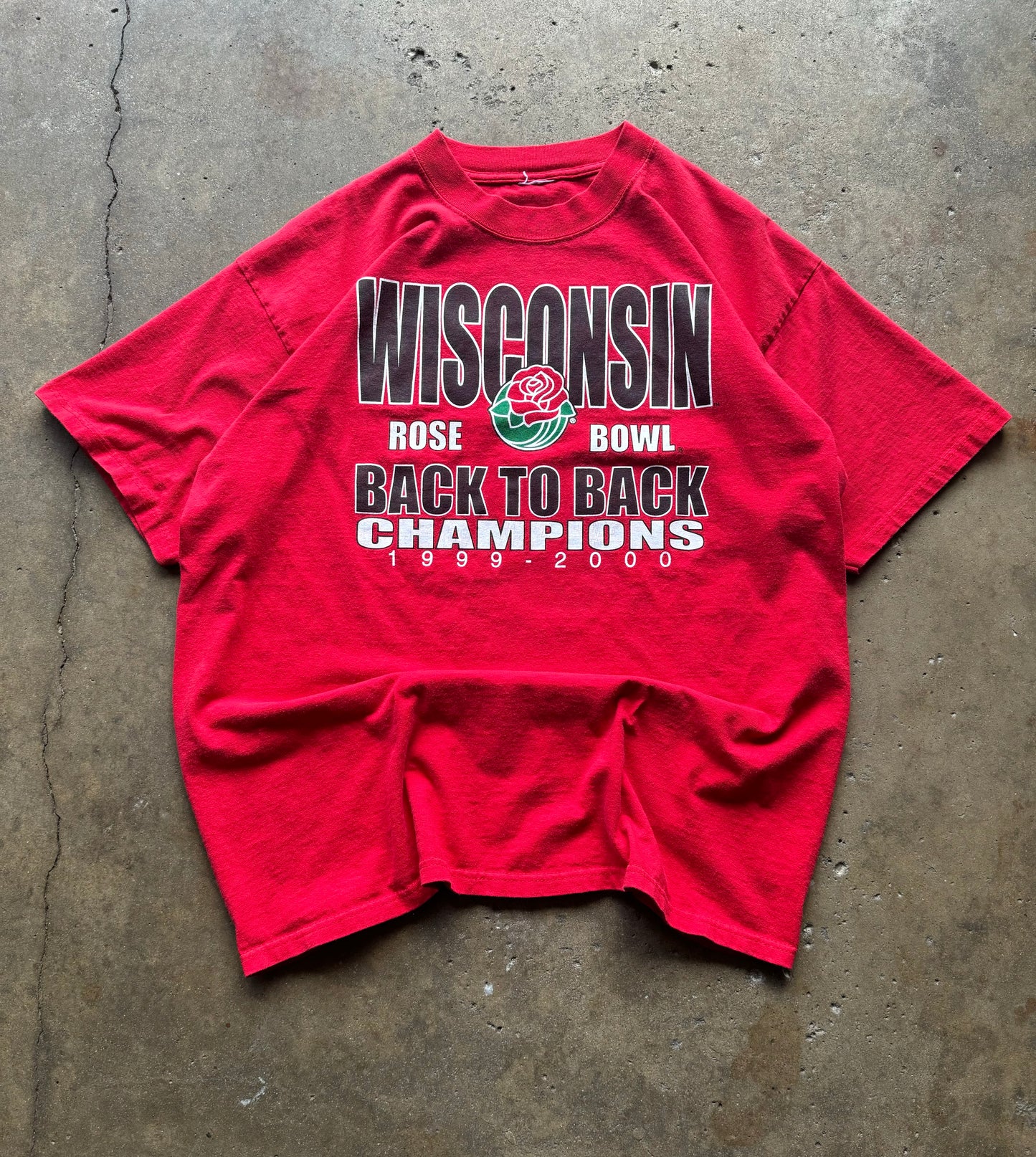 L - Vintage Wisconsin Badgers Rose Bowl Champs Tee