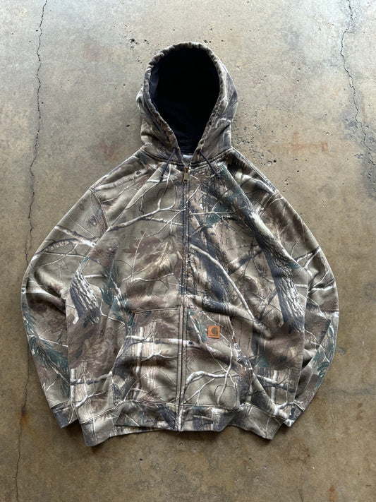 XXL - Vintage Camo Carhartt Zip-up  hoodie