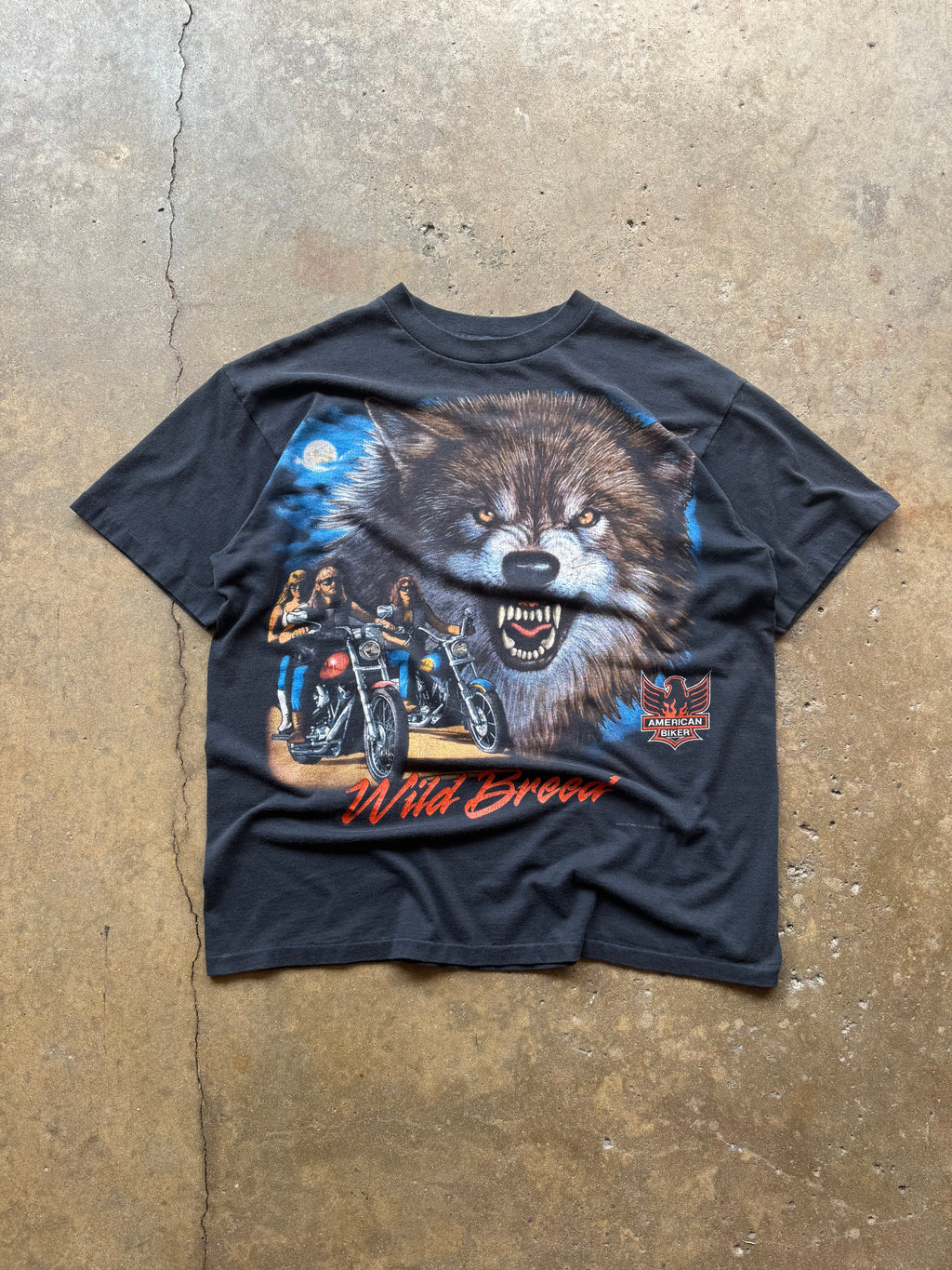 (XL) 90s Daytona Beach Wolf Print 3D Emblem Tee