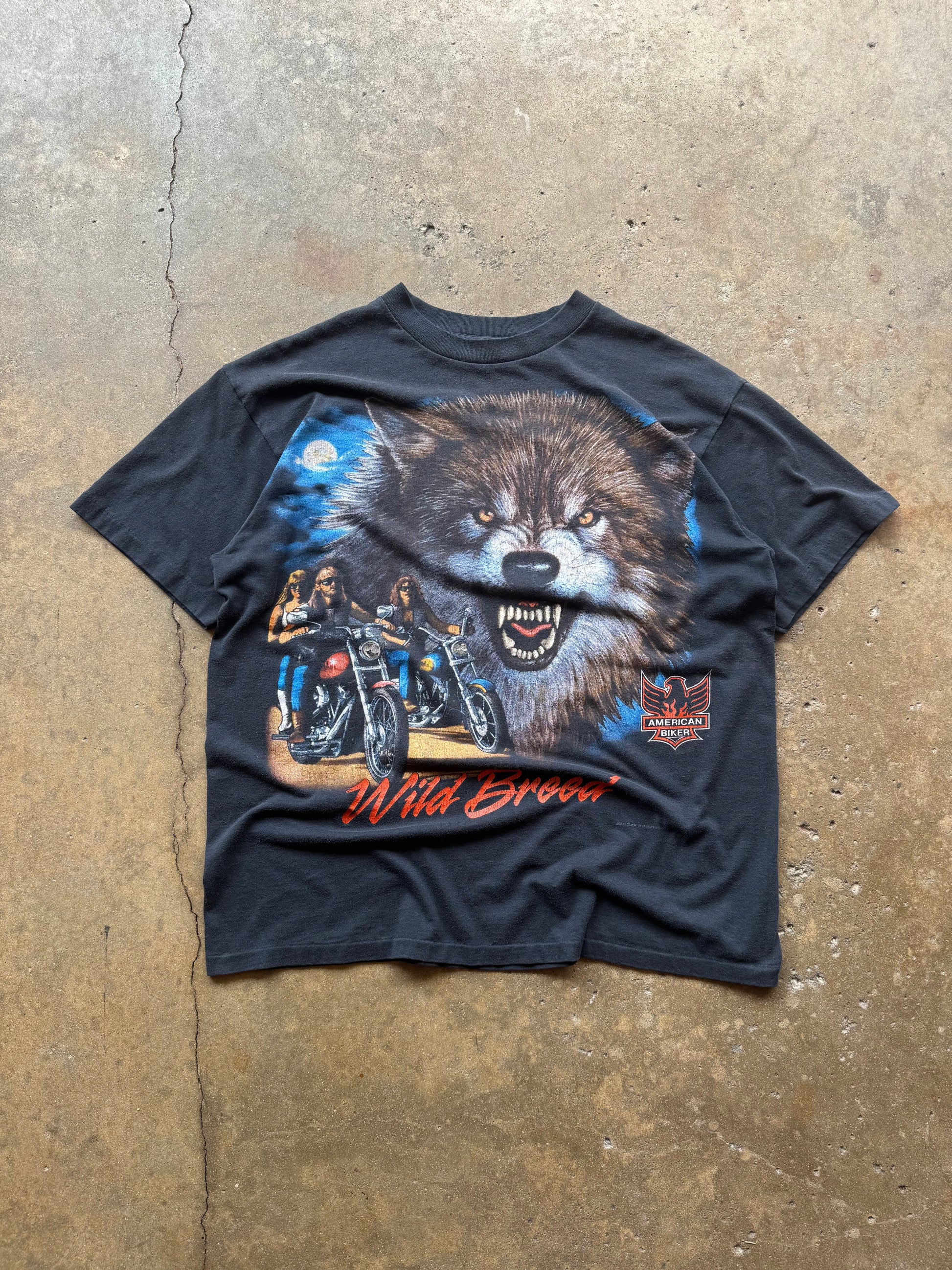 (XL) 90s Daytona Beach Wolf Print 3D Emblem Tee