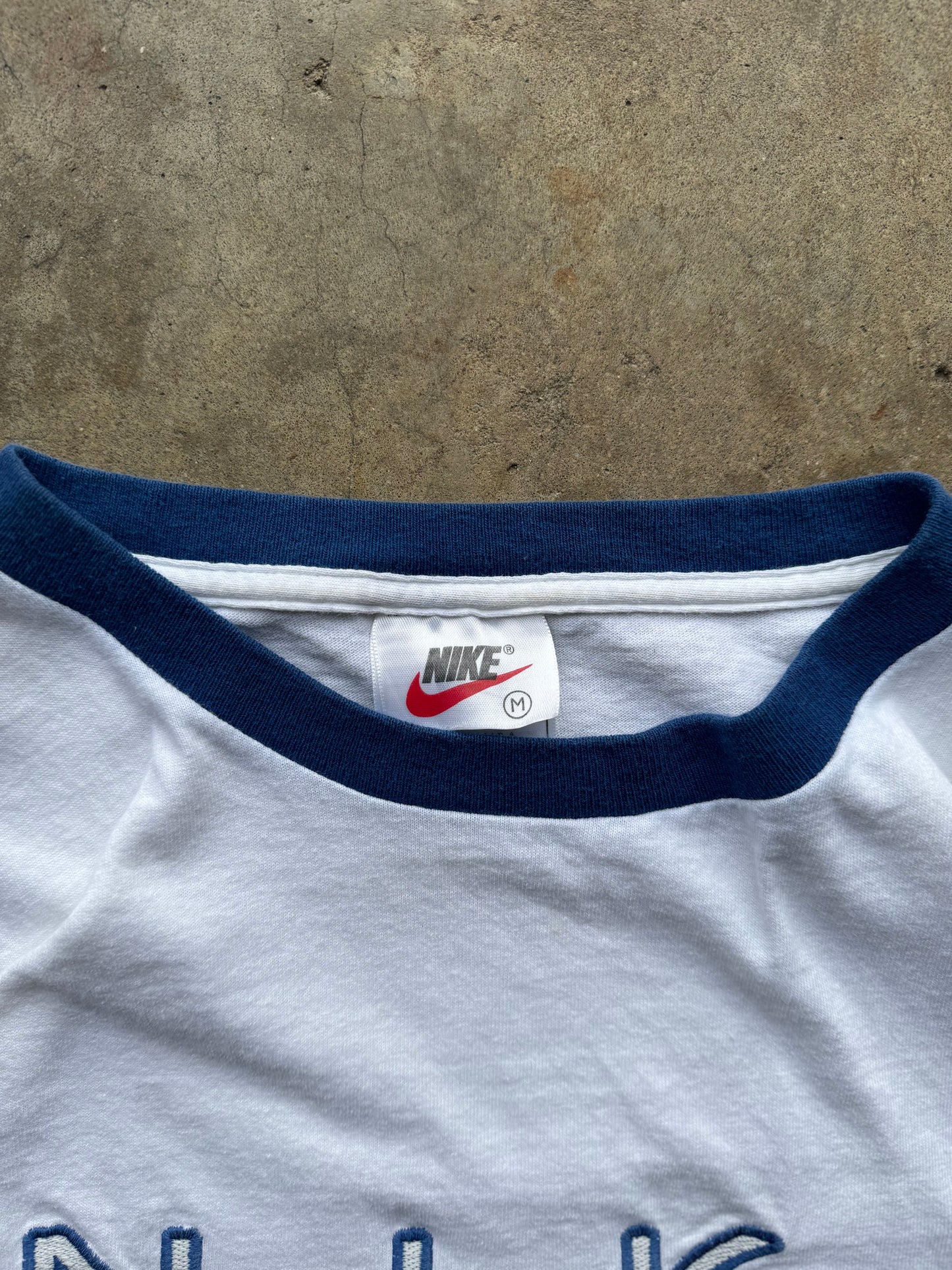 M - Vintage Nike Spell Out Ringer Tee