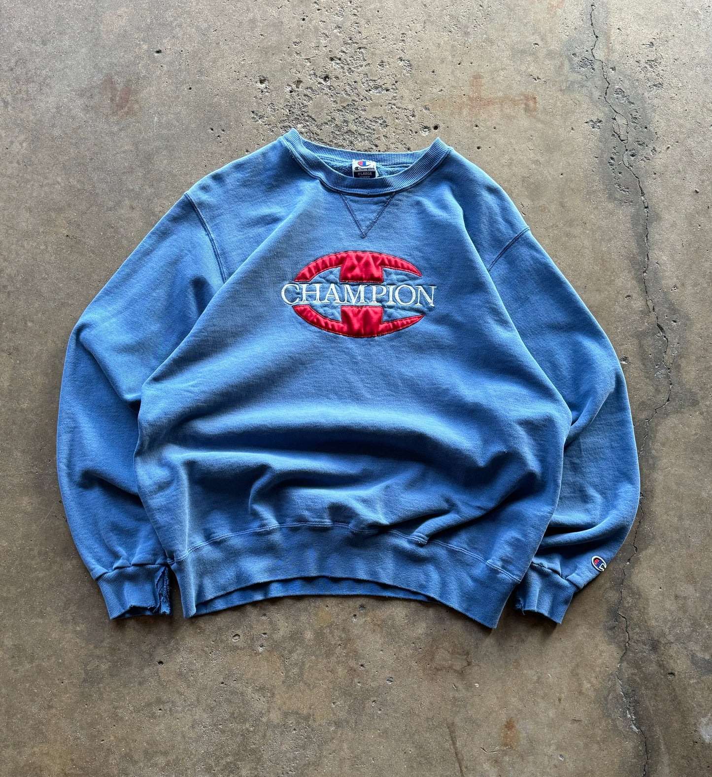 XL - 90s Faded & Thrashed Champion Crewneck